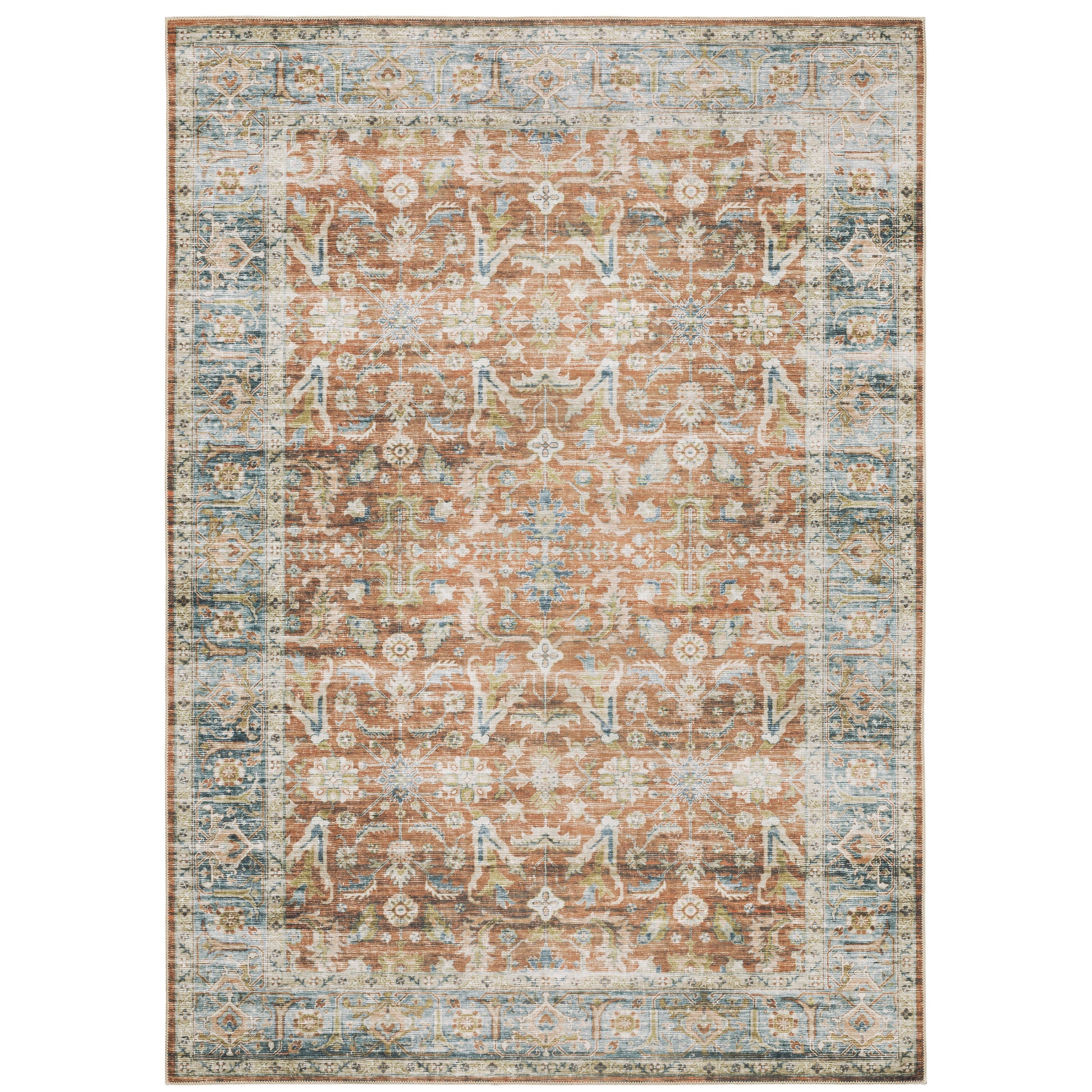 Oriental Weavers Charleston CHA04 Rust Washable Power-Loomed Rug