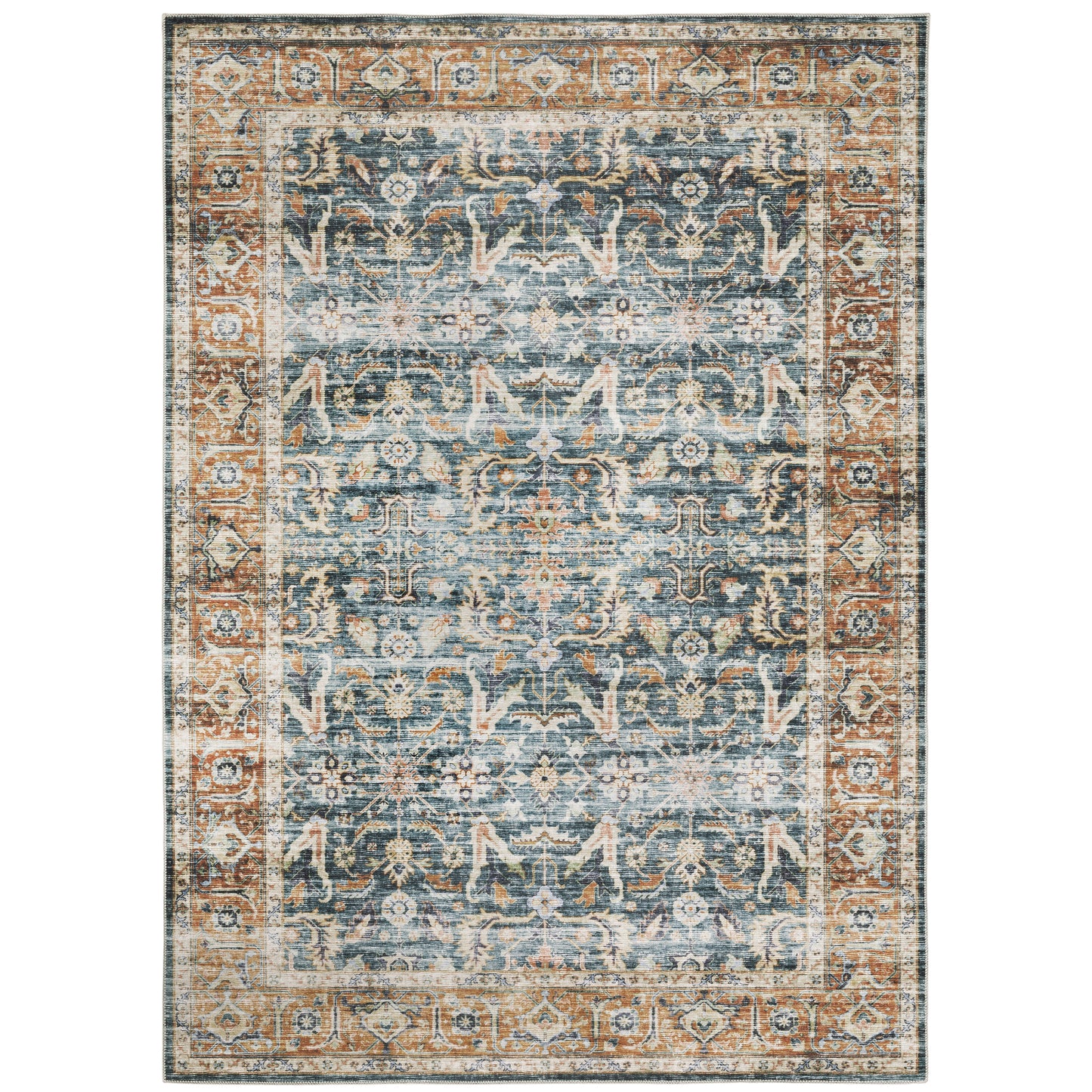 Oriental Weavers Charleston CHA06 Blue Washable Power-Loomed Rug