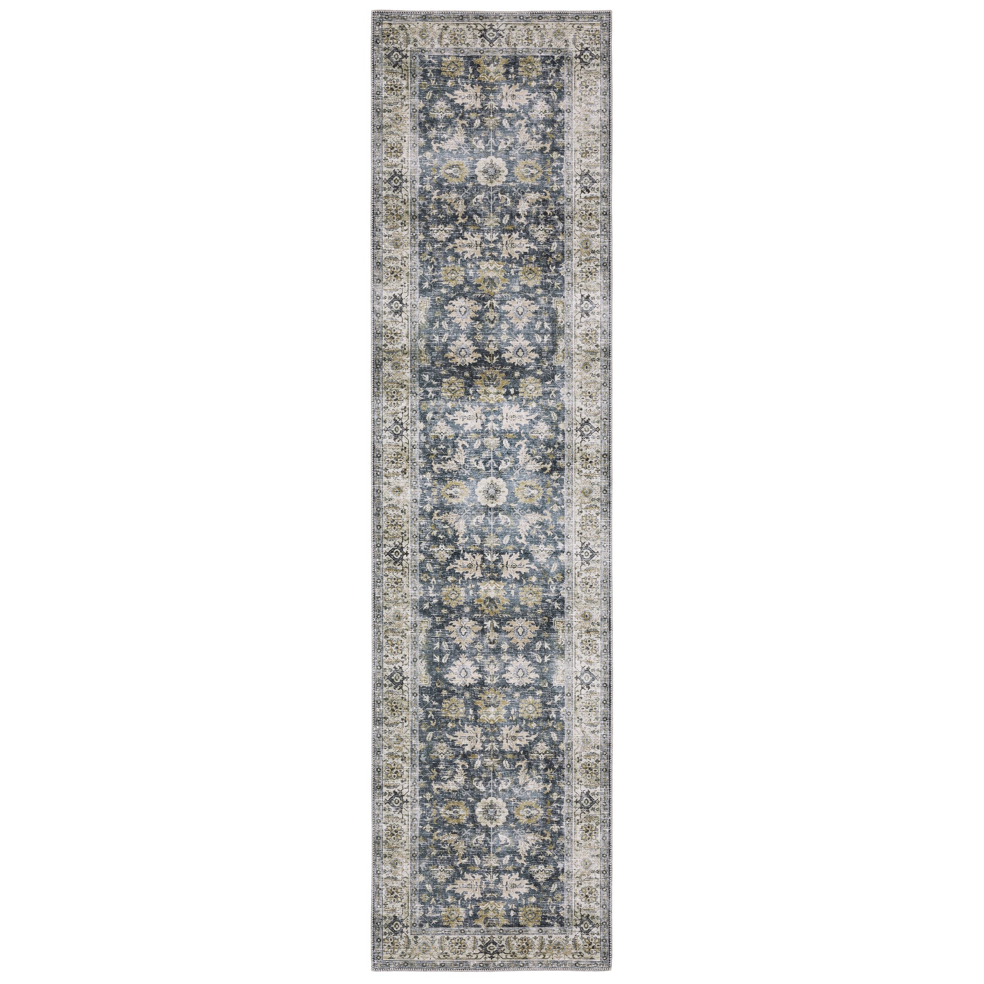 Oriental Weavers Charleston CHA08 Blue Washable Power-Loomed Rug