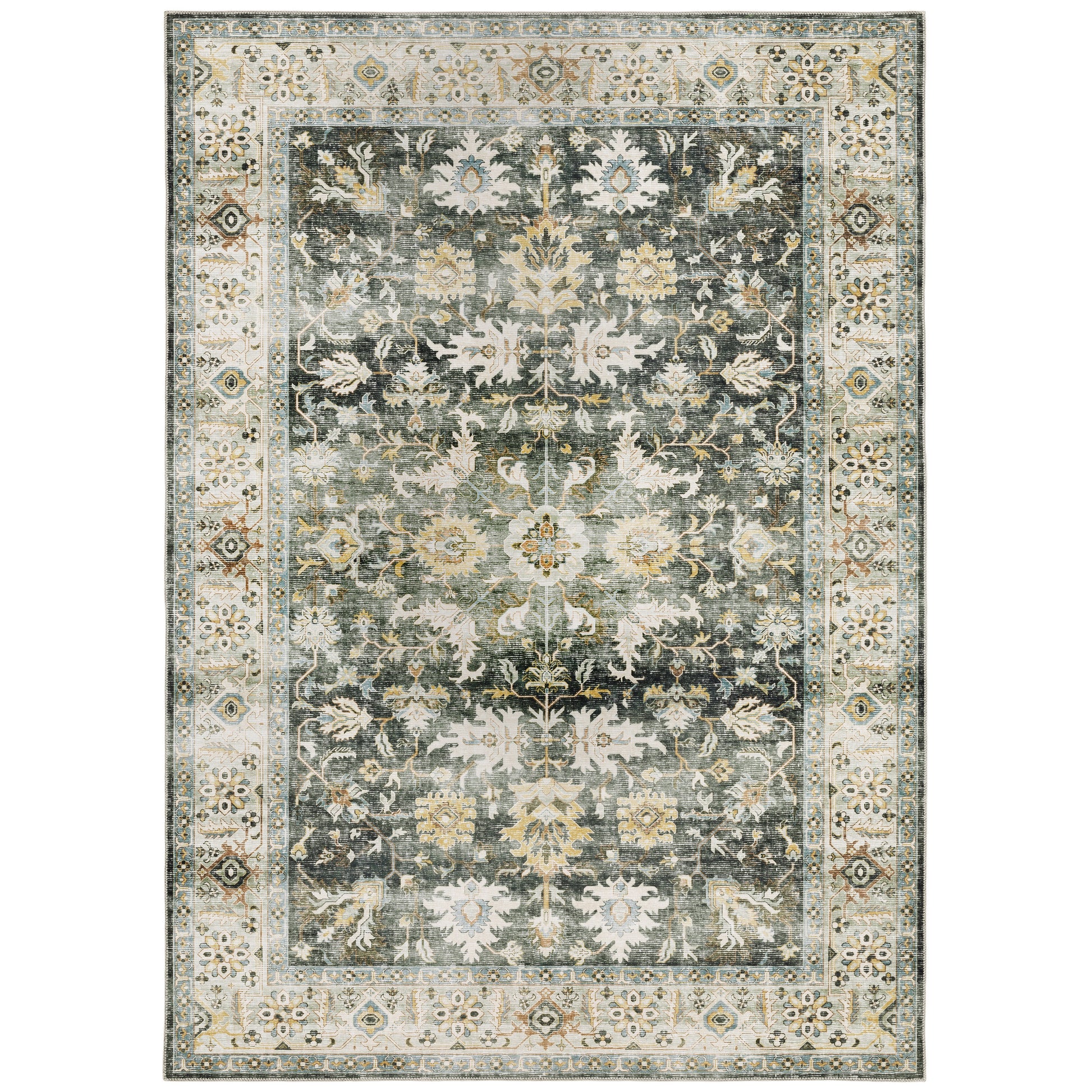 Oriental Weavers Charleston CHA09 Charcoal Washable Power-Loomed Rug