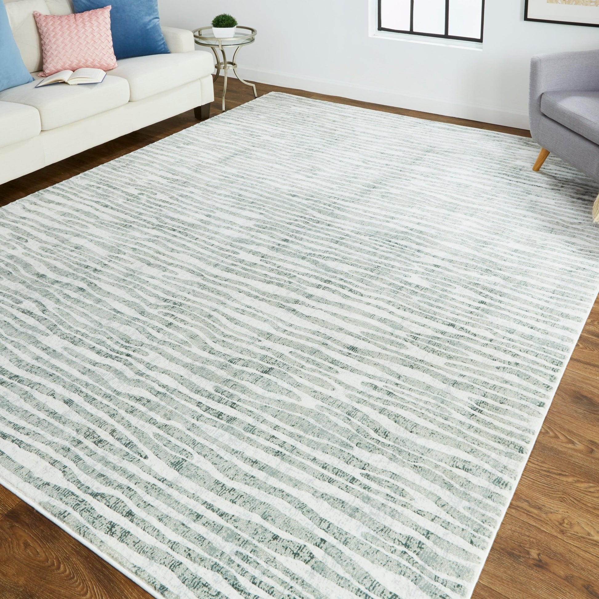 Feizy Atwell 3218F Gray Linear Machine Woven Rug - Rugs - Feizy - Atlanta Designer Rugs