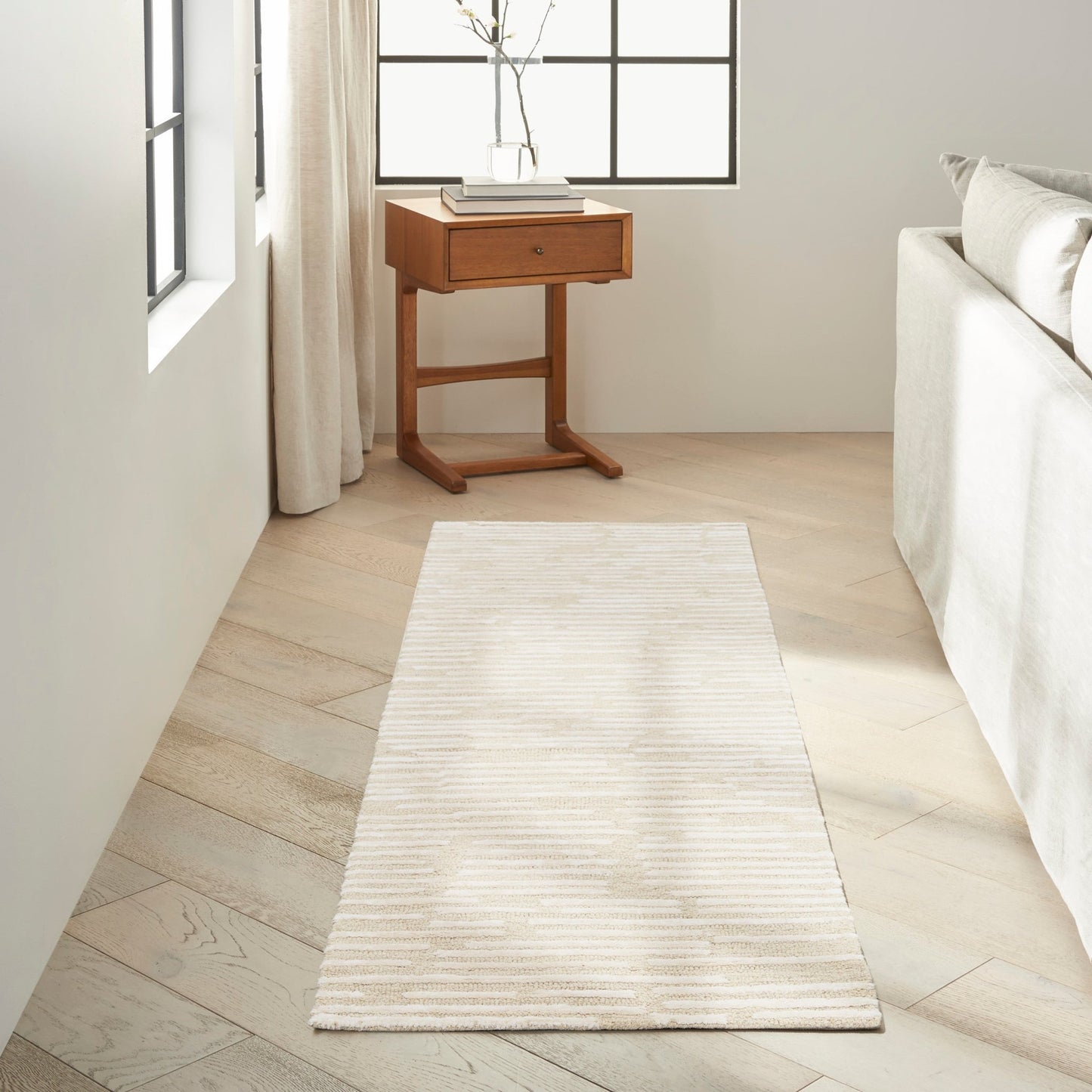 Calvin Klein Ck010 Linear LNR01 Ivory Contemporary Tufted Rug - Rugs - Calvin Klein - Atlanta Designer Rugs