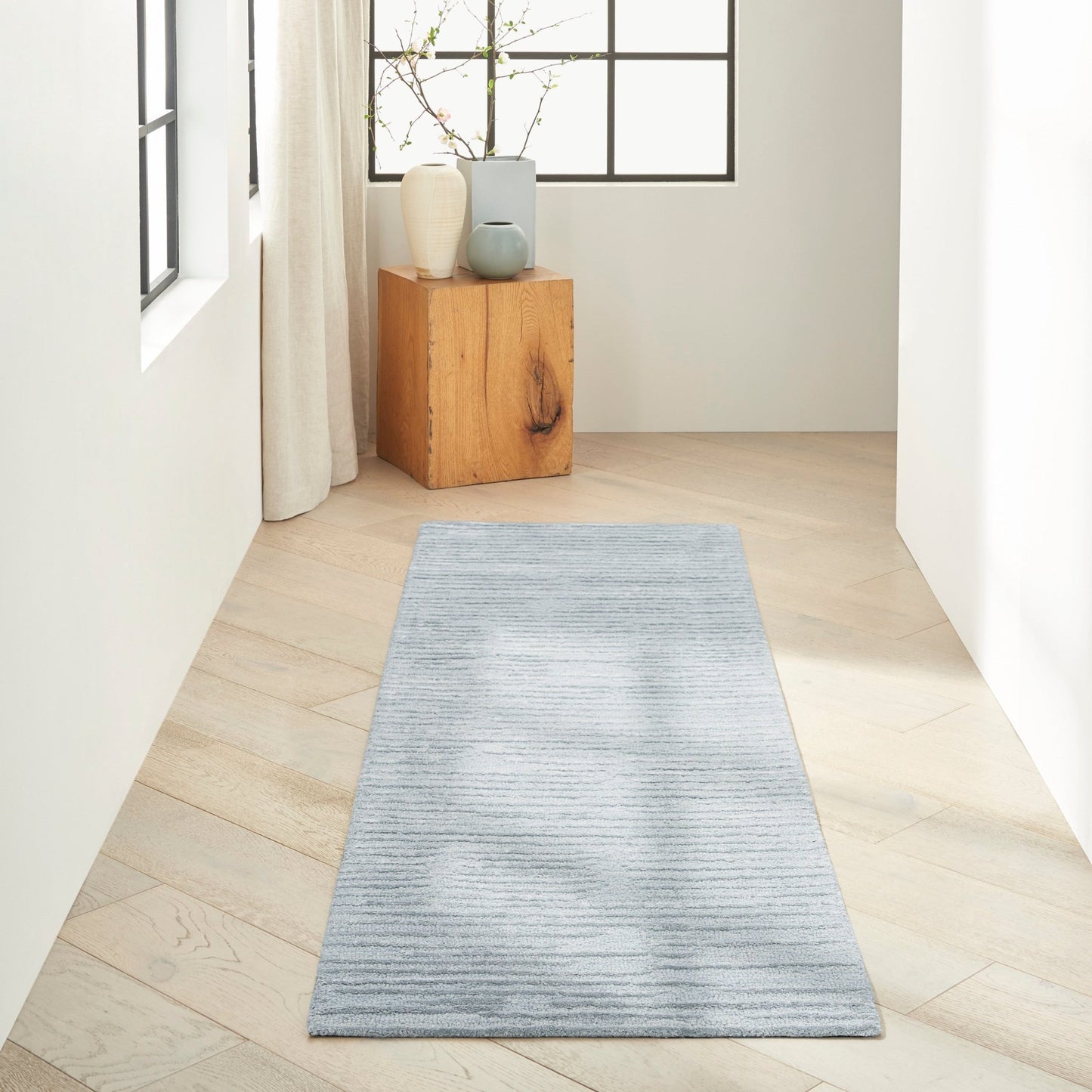 Calvin Klein Ck010 Linear LNR01 Light Blue Contemporary Tufted Rug - Rugs - Calvin Klein - Atlanta Designer Rugs