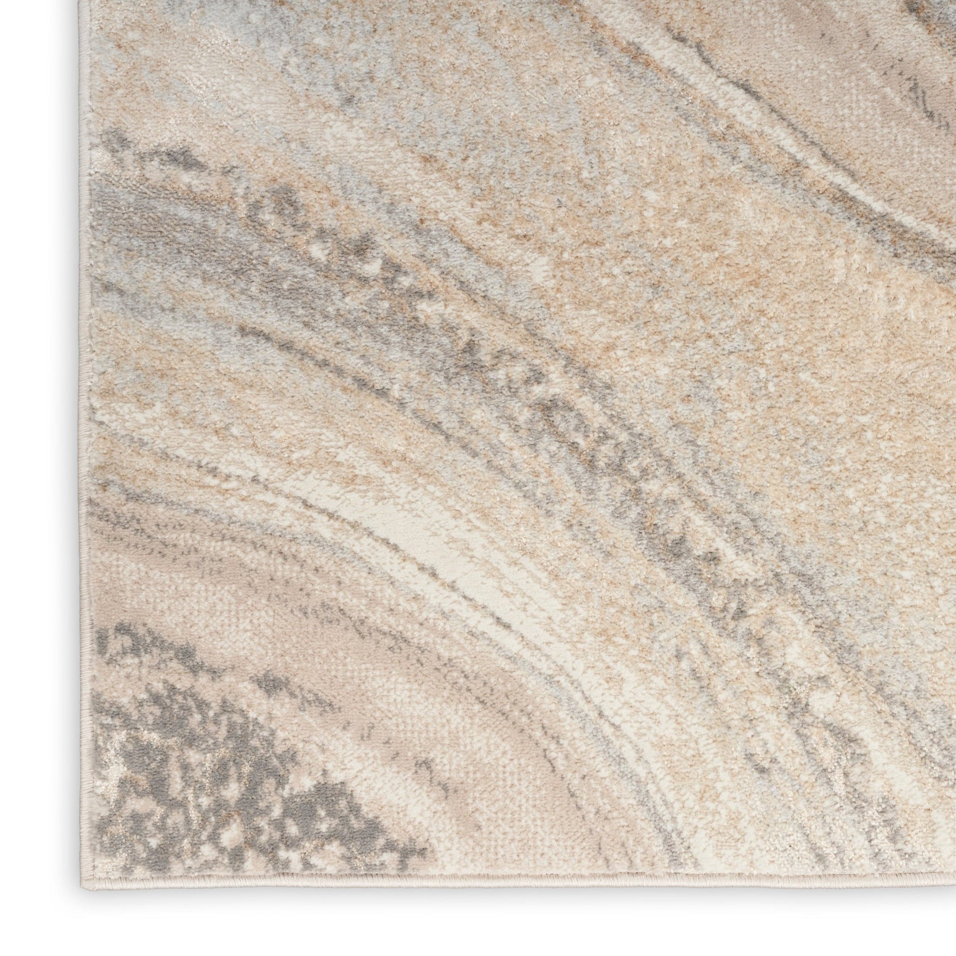 Inspire Me! Home Décor Brushstrokes BSK03 Cream Grey Contemporary Machinemade Rug - Rugs - Inspire Me! Home Décor - Atlanta Designer Rugs