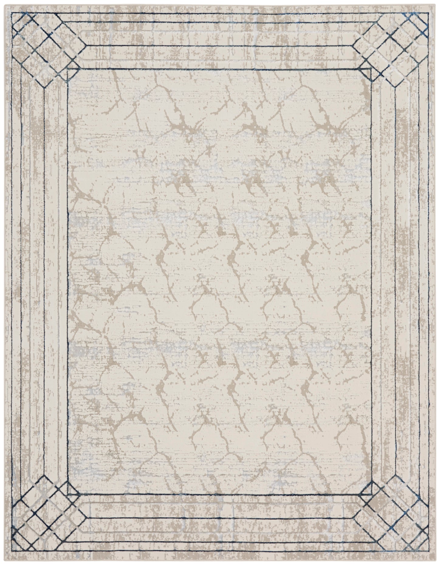 Nourison Home Glitz GLZ03 Ivory Taupe Contemporary Power-Loomed Rug