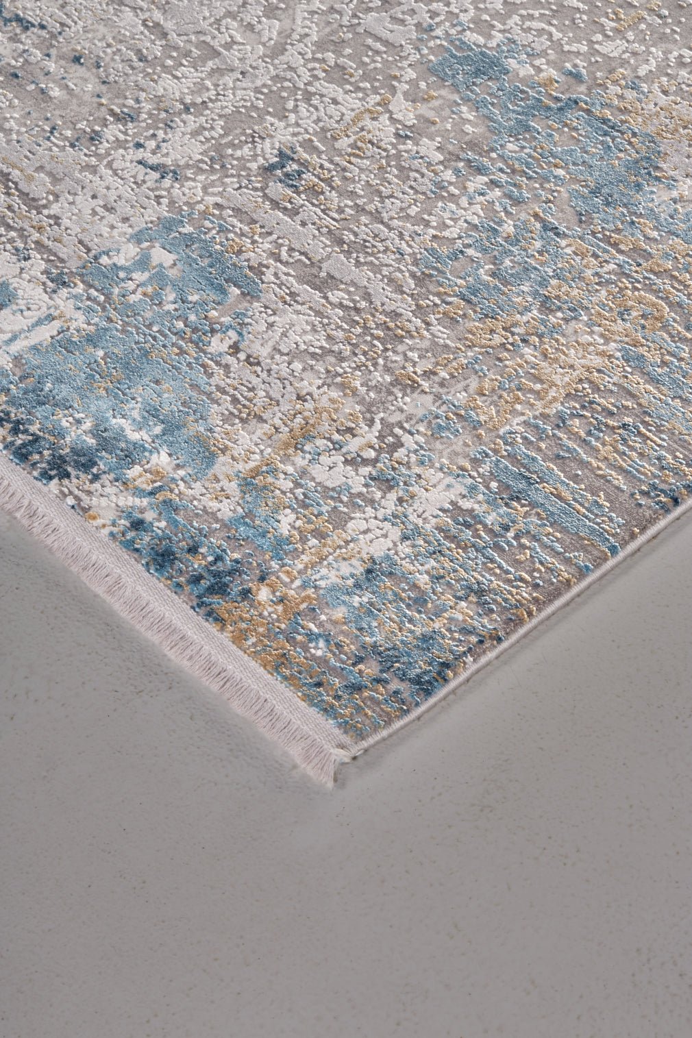 Feizy Cadiz 3889F Ivory Blue Modern/Industrial/Luxury & Gla Machine Woven Rug - Rugs - Feizy - Atlanta Designer Rugs