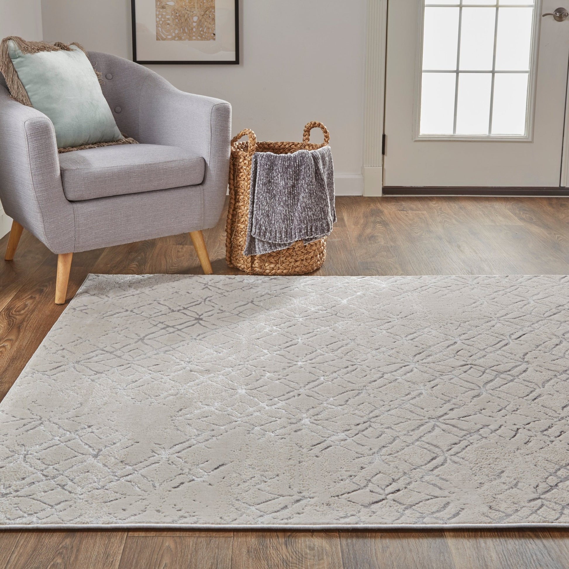 Feizy Micah 3047F Beige Silver Modern/Industrial/Luxury & Gla Machine Woven Rug - Rugs - Feizy - Atlanta Designer Rugs