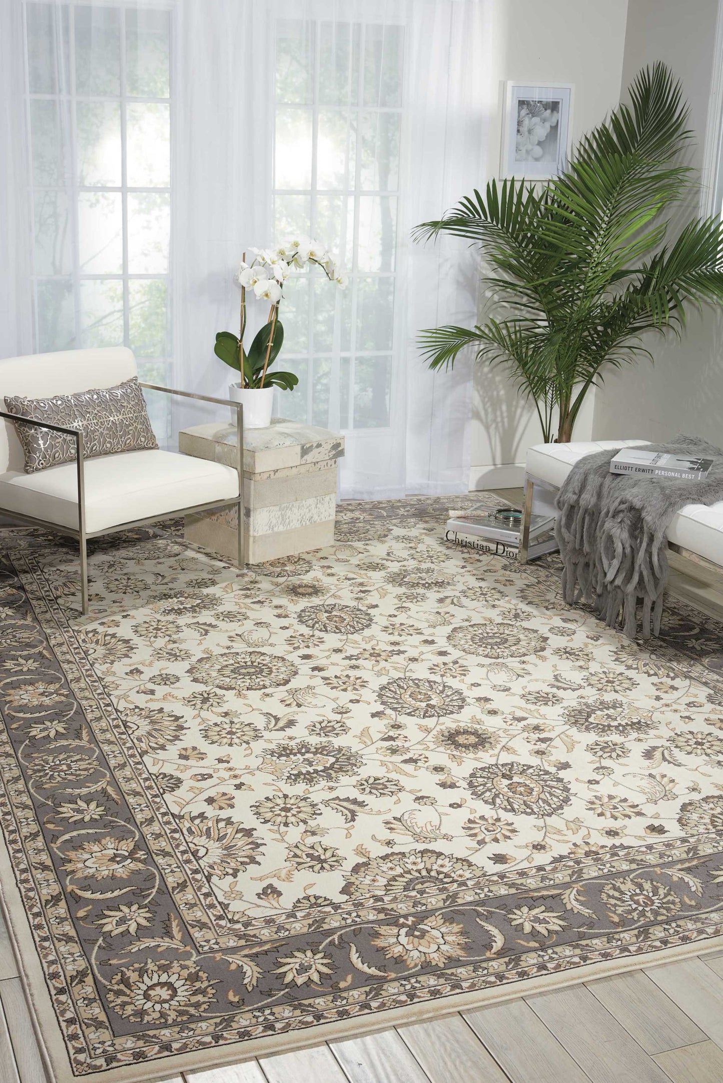 Nourison Home Persian Crown  Ivory Grey  Traditional