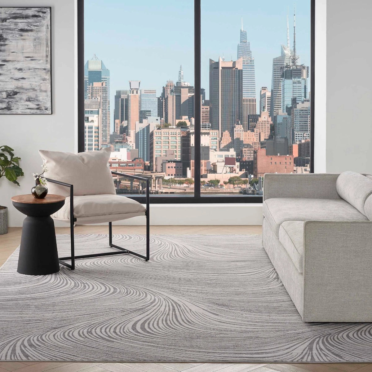 DKNY Central Park West Grey   Rug