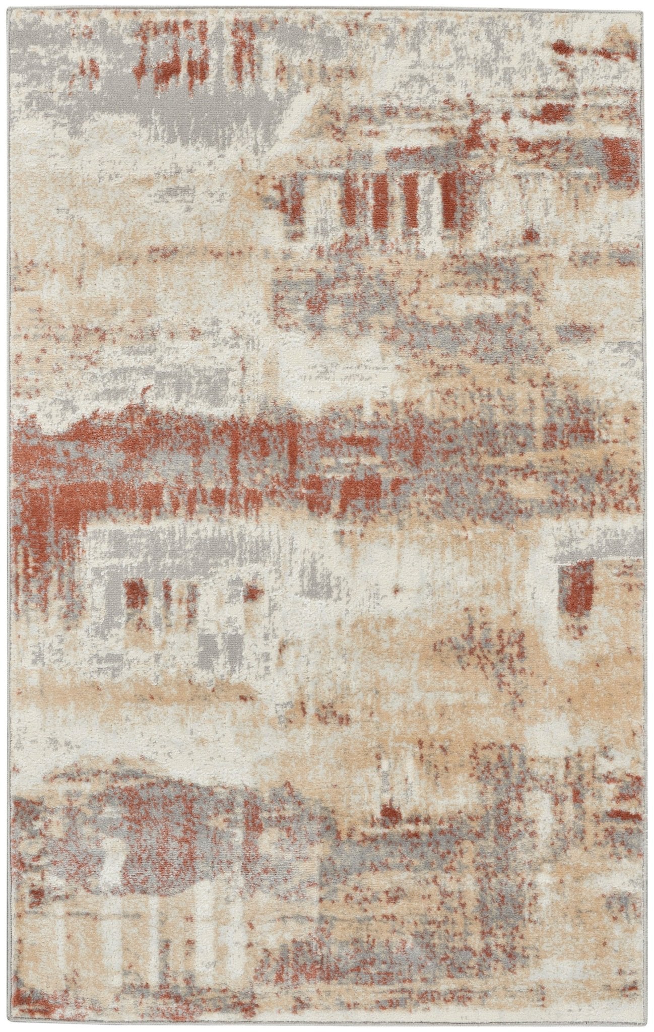 Calvin Klein Ck005 Enchanting ECH02 Grey Rust Contemporary Machinemade Rug - Rugs - Calvin Klein - Atlanta Designer Rugs