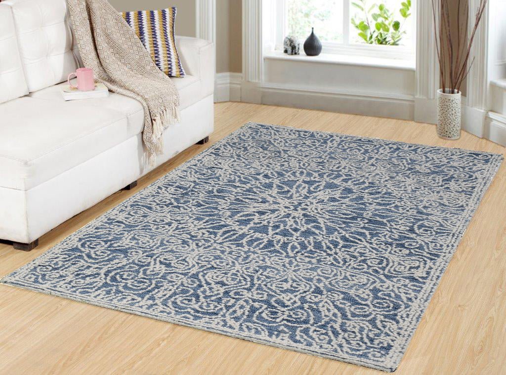 Dynamic Rugs Darcy 1131 Ivory Denim Traditional Handmade Rug - Rugs - Dynamic Rugs - Atlanta Designer Rugs