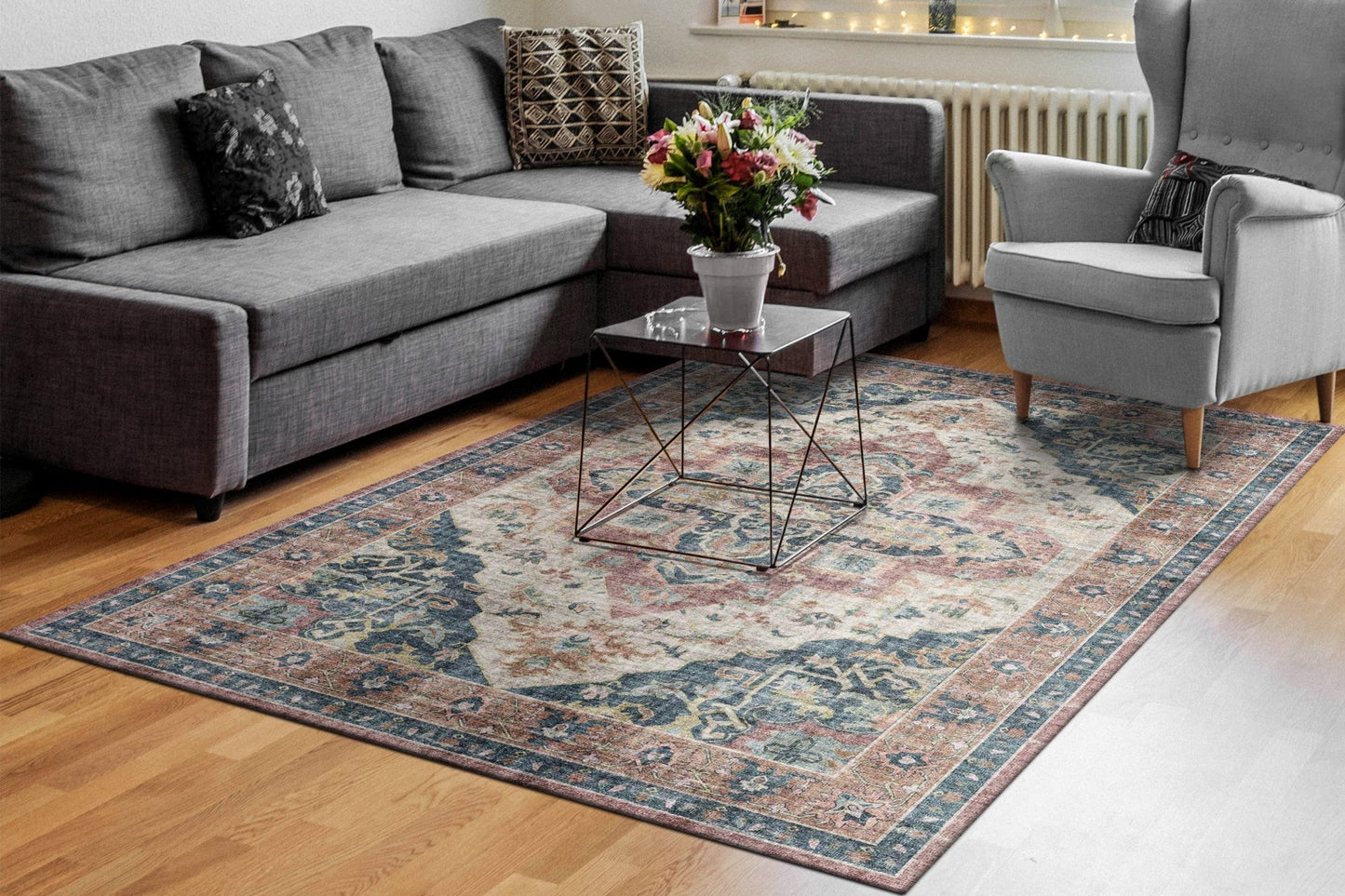 Dynamic Rugs Elise 6306 Wine Navy Tan Traditional Machine - Made Rug - Rugs - Dynamic Rugs - Atlanta Designer Rugs