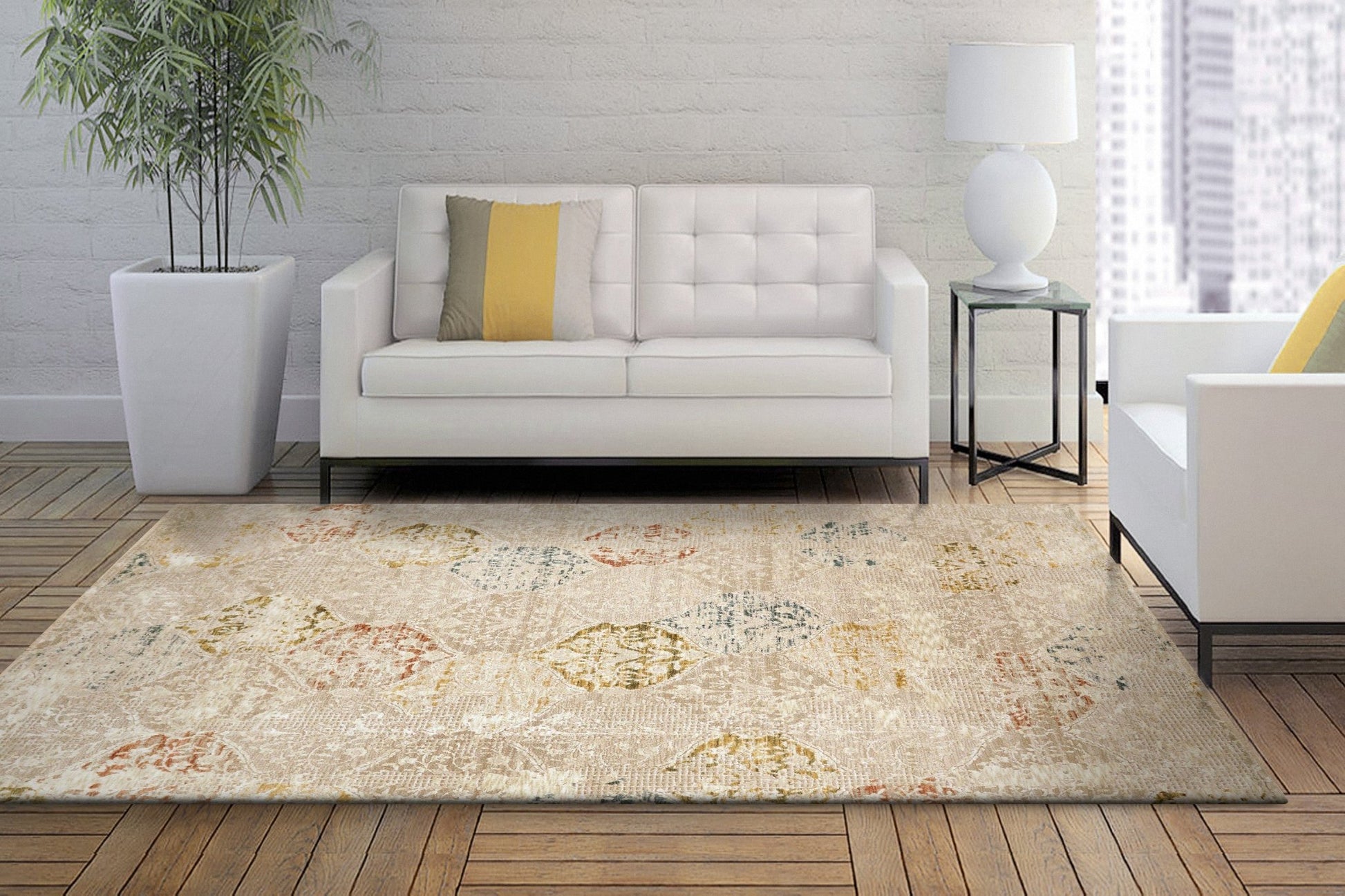 Dynamic Rugs Hudson 1452 Beige Multi Transitional Machine - Made Rug - Rugs - Dynamic Rugs - Atlanta Designer Rugs