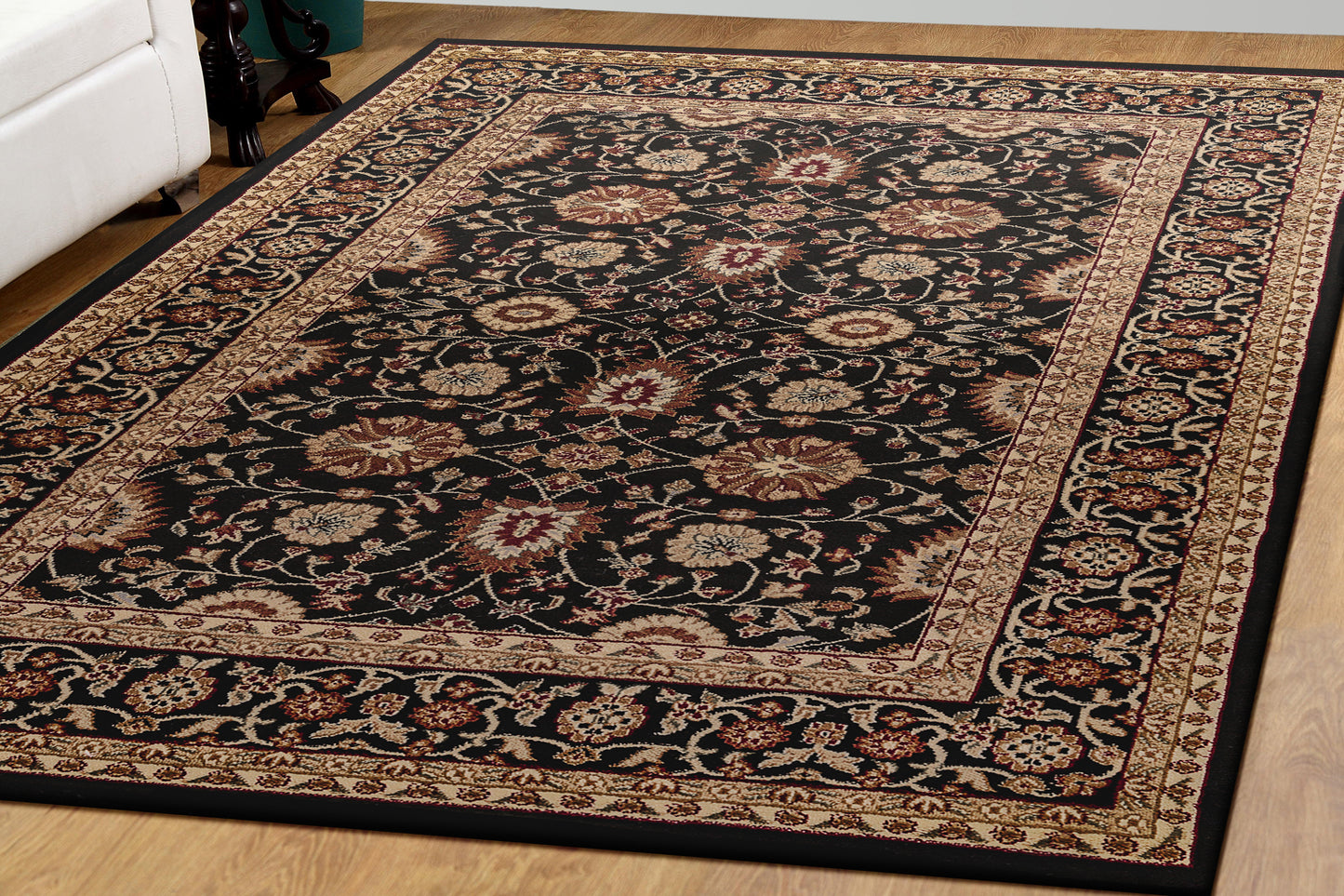 Dynamic Rugs Yazd 2803 Black Traditional Machine-Made Rug