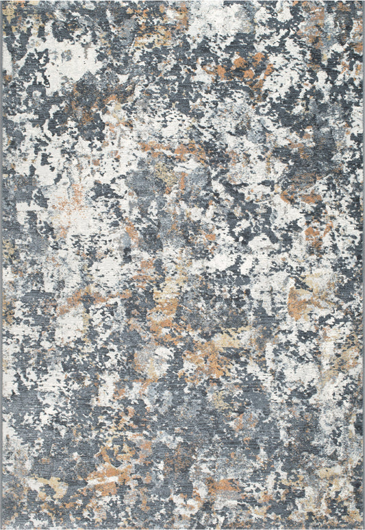 Dynamic Rugs Couture 52023 Charcoal Copper    Contemporary Machine-Made Rug