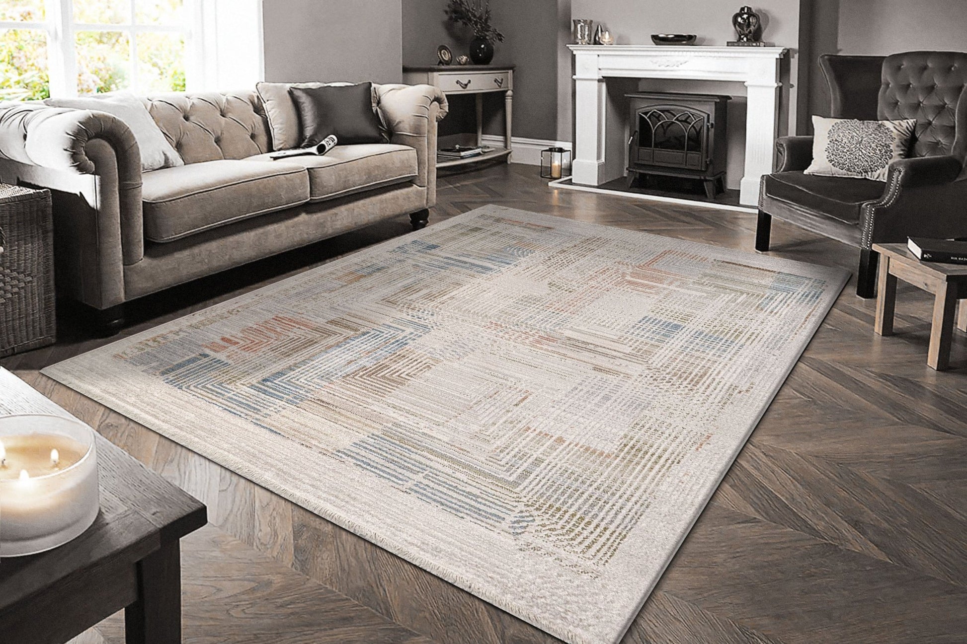 Dynamic Rugs Juno 6889 Beige Multi Modern Machine - Made Rug - Rugs - Dynamic Rugs - Atlanta Designer Rugs