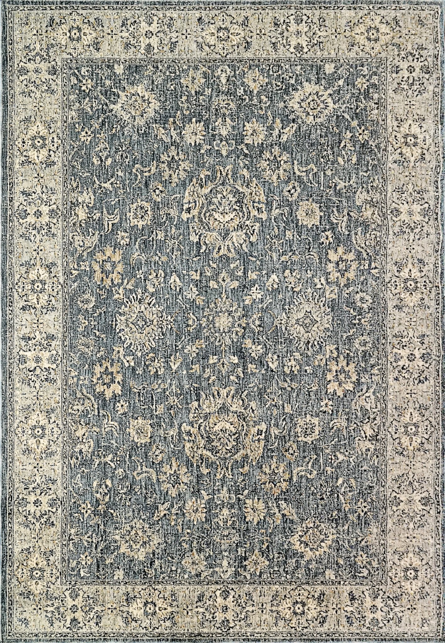 Dynamic Rugs Savoy 3572 Denim Grey Cream Traditional Machine - Made Rug - Rugs - Dynamic Rugs - Atlanta Designer Rugs