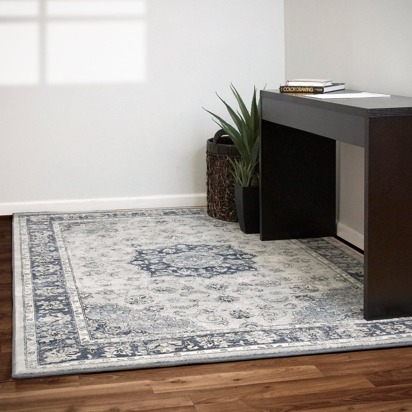 Dynamic Rugs Ancient Garden 57559 Silver Blue Traditional Machine - Made Rug - Rugs - Dynamic Rugs - Atlanta Designer Rugs