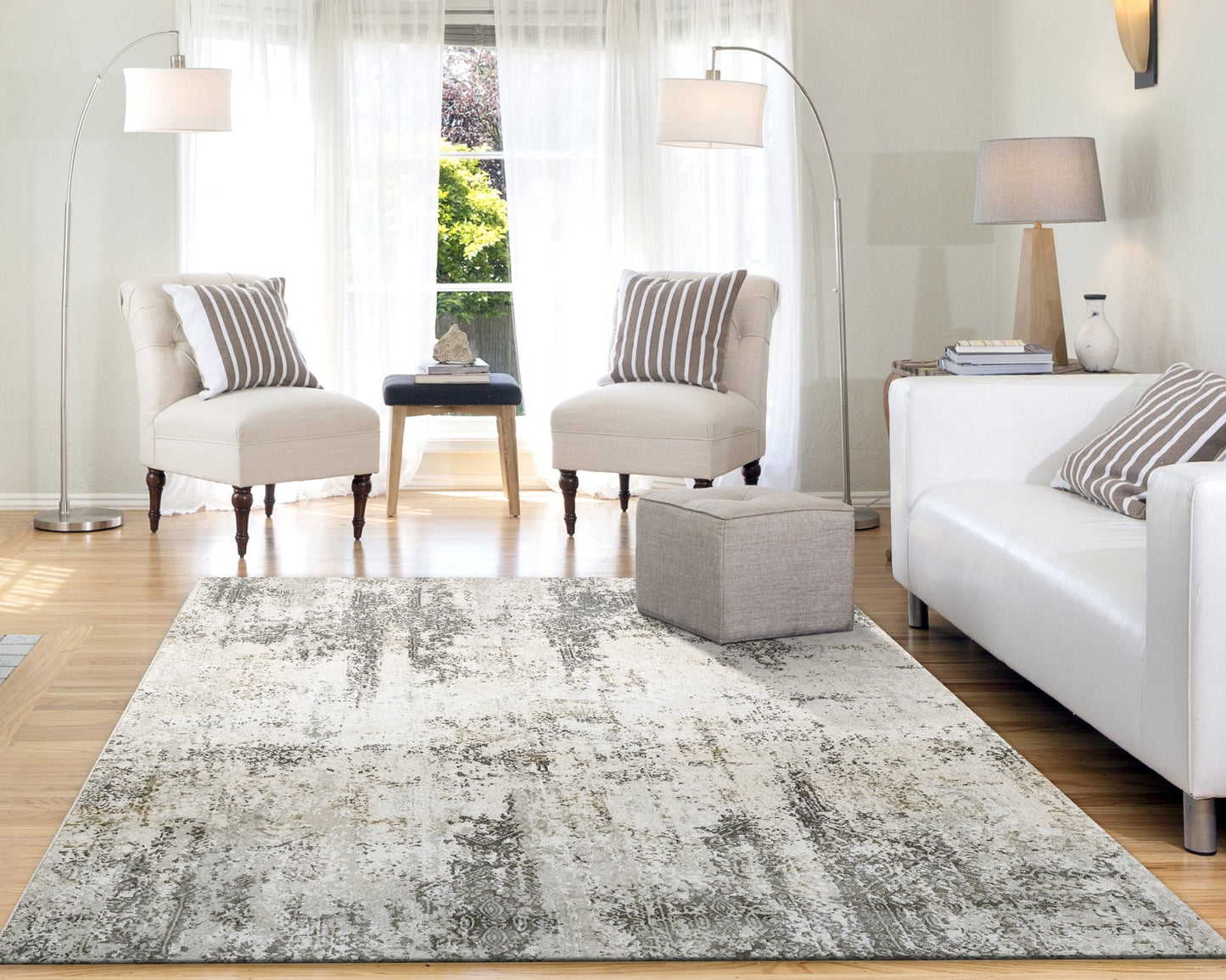 Dynamic Rugs Quartz 27053 Ivory Grey Transitional Machine - Made Rug - Rugs - Dynamic Rugs - Atlanta Designer Rugs