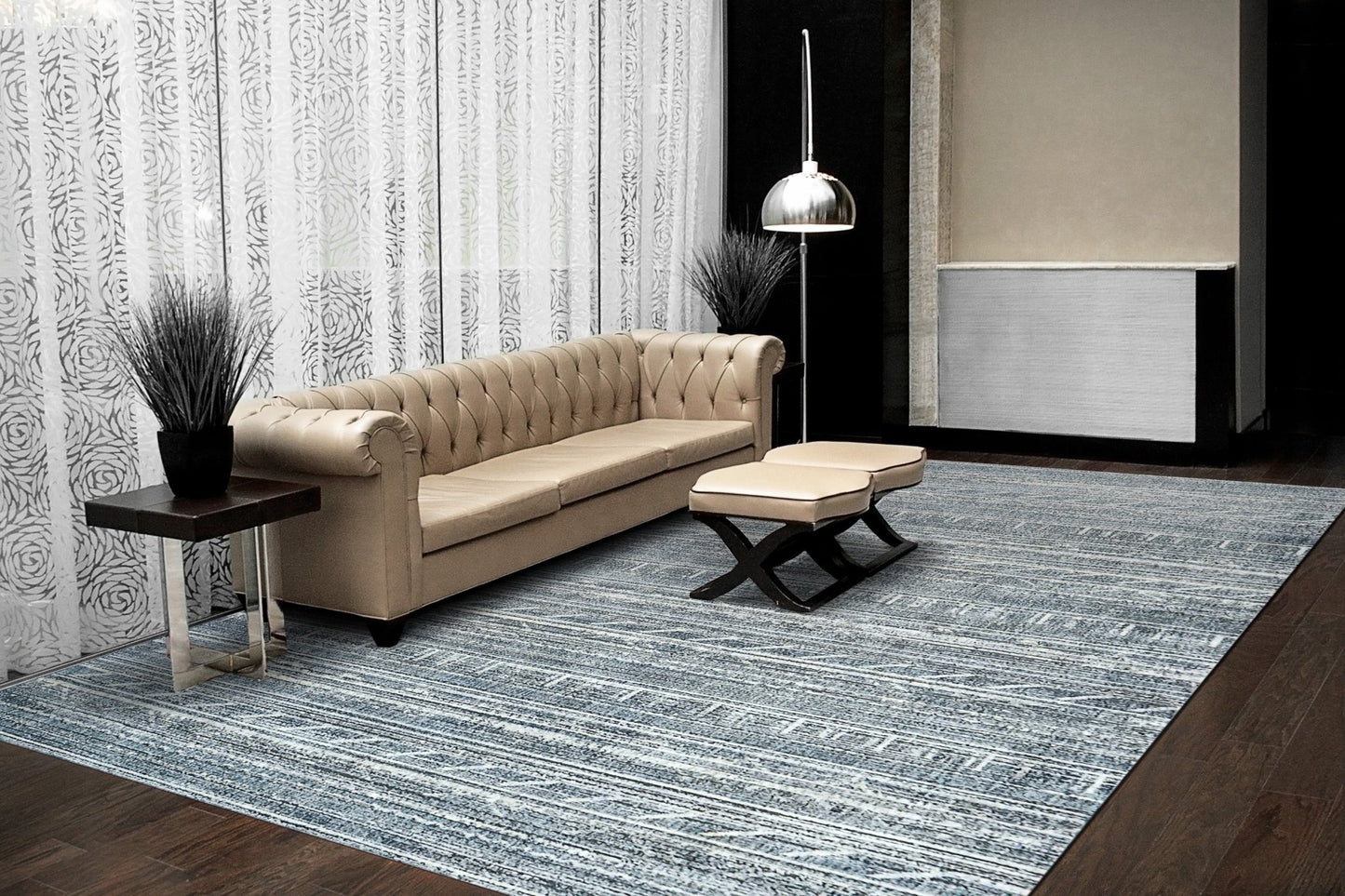 Dynamic Rugs Savoy 3579 Denim Grey Cream Contemporary Machine - Made Rug - Rugs - Dynamic Rugs - Atlanta Designer Rugs