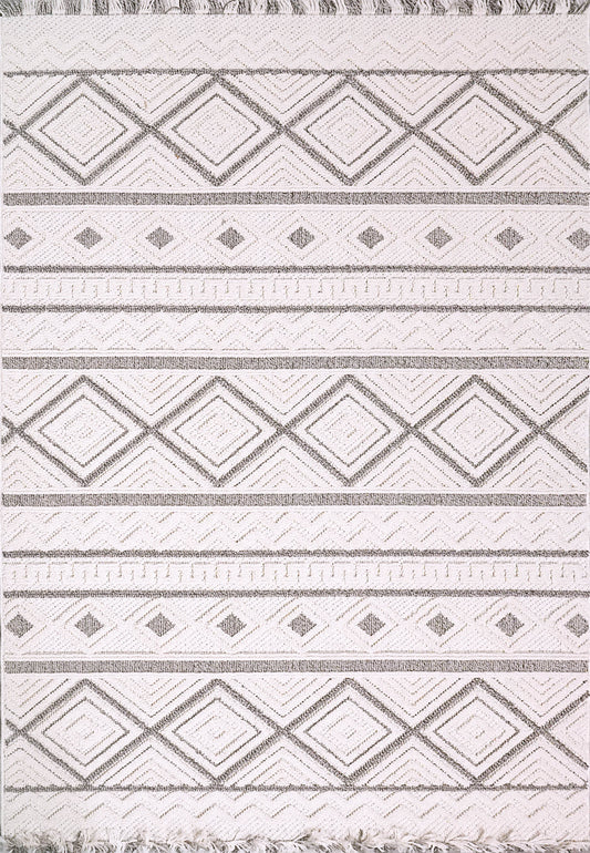 Dynamic Rugs Seville 3612 Beige Dark Grey Modern Machine-Made Rug