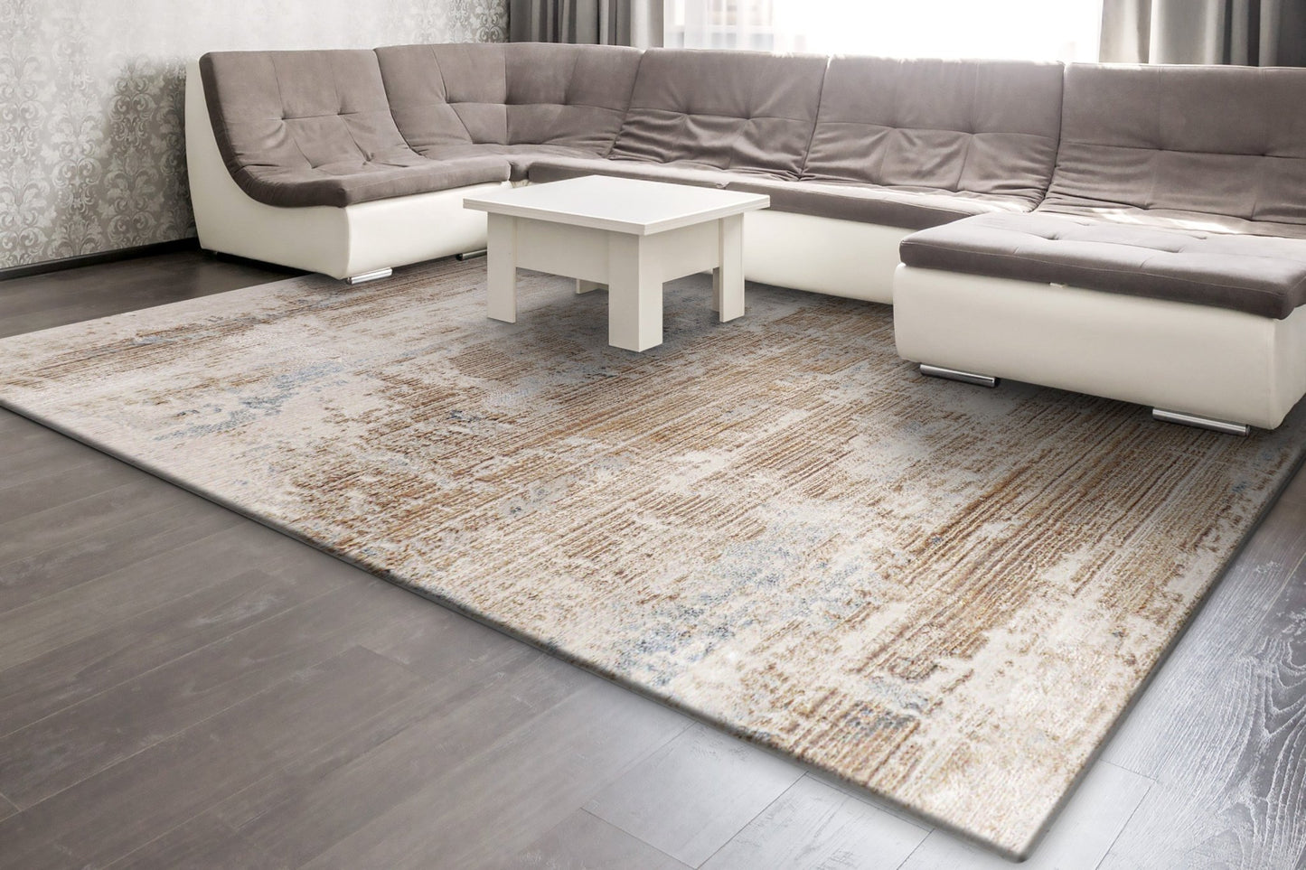 Dynamic Rugs Obsession 9533 Cream Beige Blue Modern Machine - Made Rug - Rugs - Dynamic Rugs - Atlanta Designer Rugs