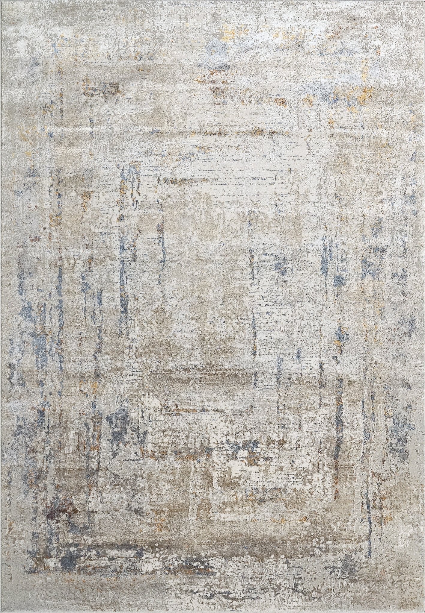 Dynamic Rugs Gold 1353 Cream Silver Gold Blue Modern Machine - Made Rug - Rugs - Dynamic Rugs - Atlanta Designer Rugs