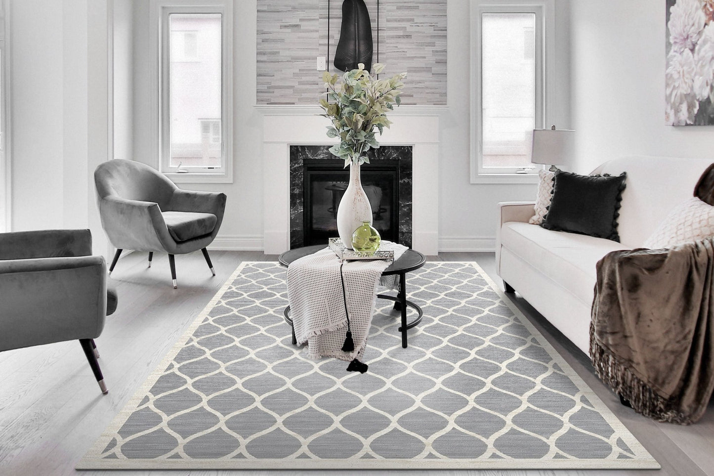 Dynamic Rugs Cosmo 6833 Grey Beige Modern Machine - Made Rug - Rugs - Dynamic Rugs - Atlanta Designer Rugs