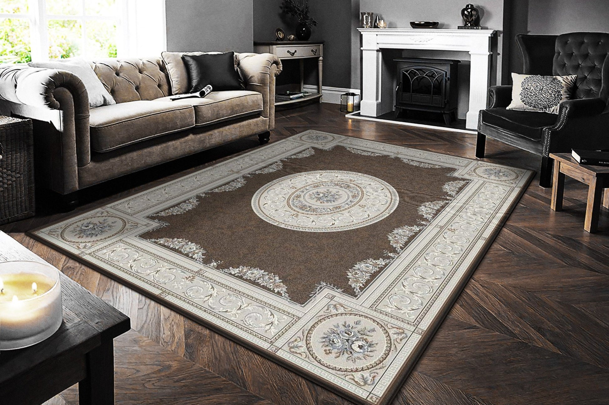 Dynamic Rugs Ancient Garden 57226 Brown Cream Traditional Machine - Made Rug - Rugs - Dynamic Rugs - Atlanta Designer Rugs