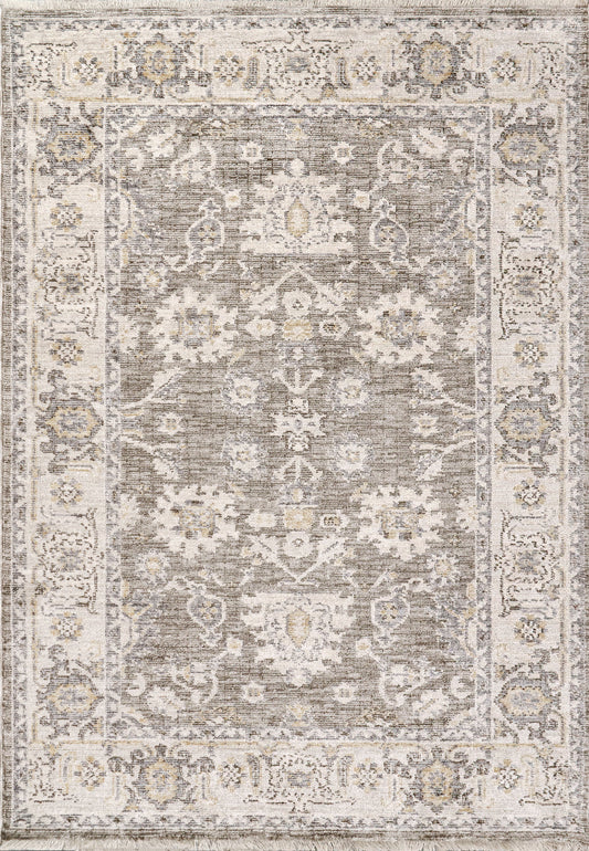 Dynamic Rugs Calypso 13505 Ivory Grey Transitional Machine-Made Rug