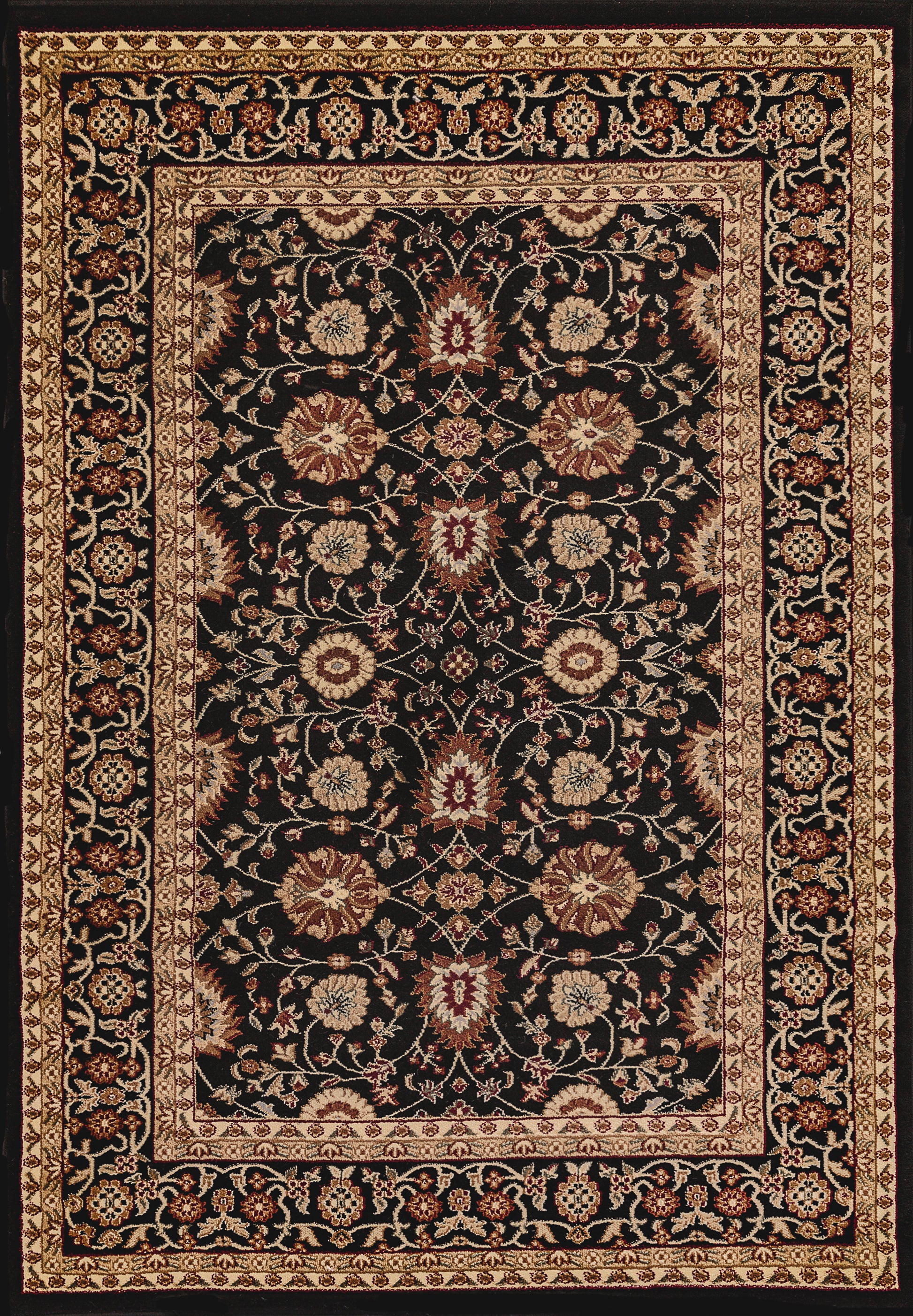 Dynamic Rugs Yazd 2803 Black Traditional Machine-Made Rug