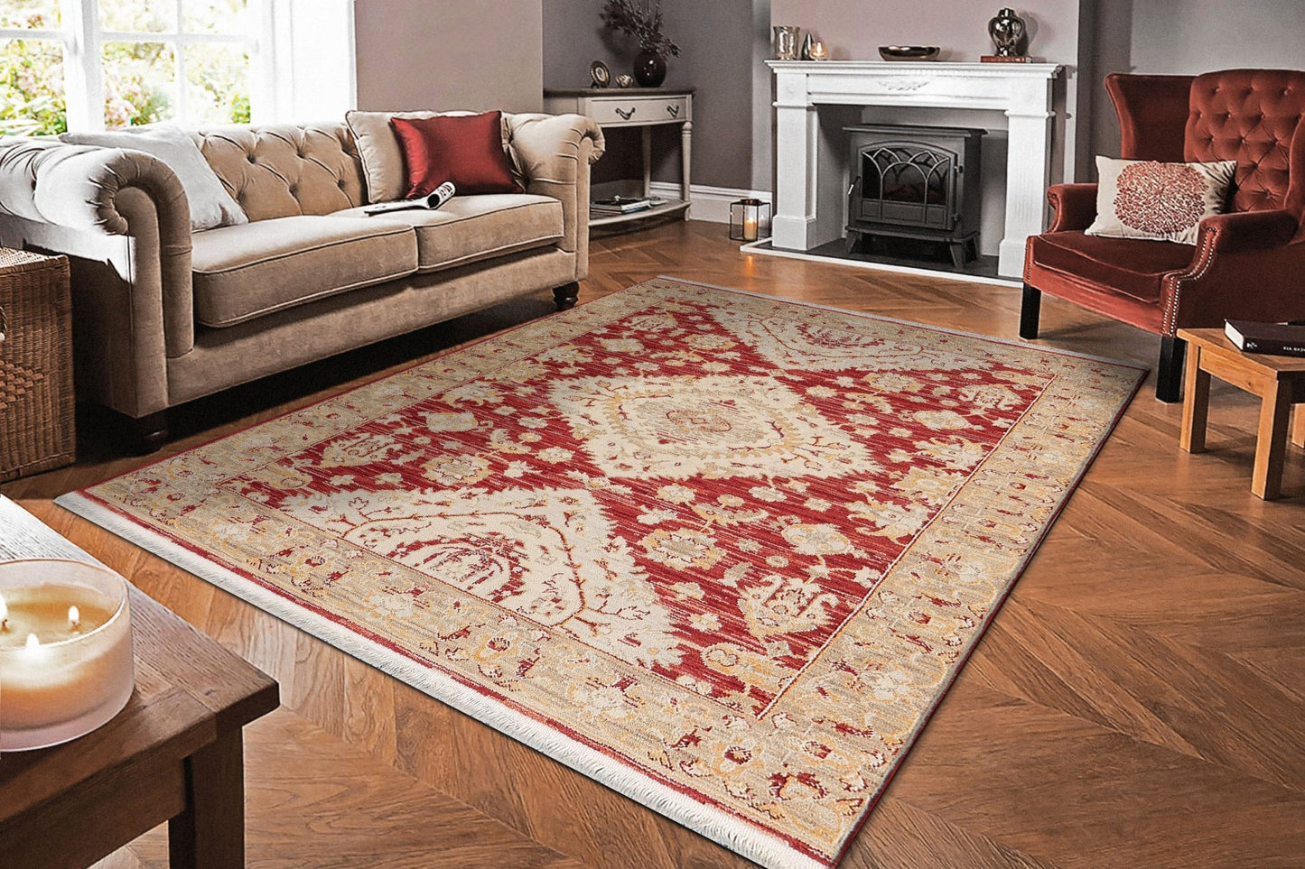 Dynamic Rugs Wade 18606 Red Beige Multi Traditional Machine - Made Rug - Rugs - Dynamic Rugs - Atlanta Designer Rugs