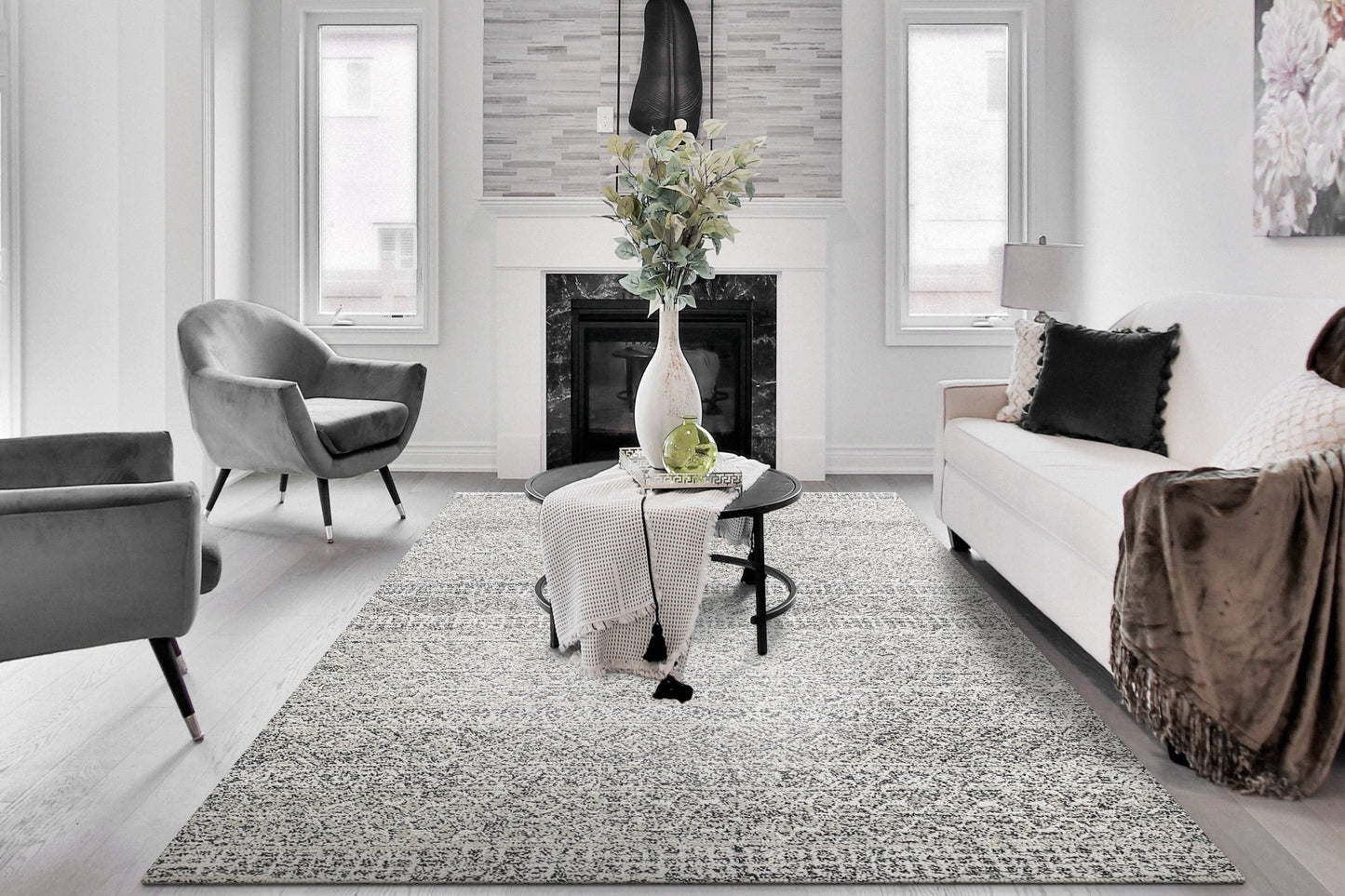 Dynamic Rugs Vigo 2046 Charcoal Ivory Modern Handmade Rug - Rugs - Dynamic Rugs - Atlanta Designer Rugs