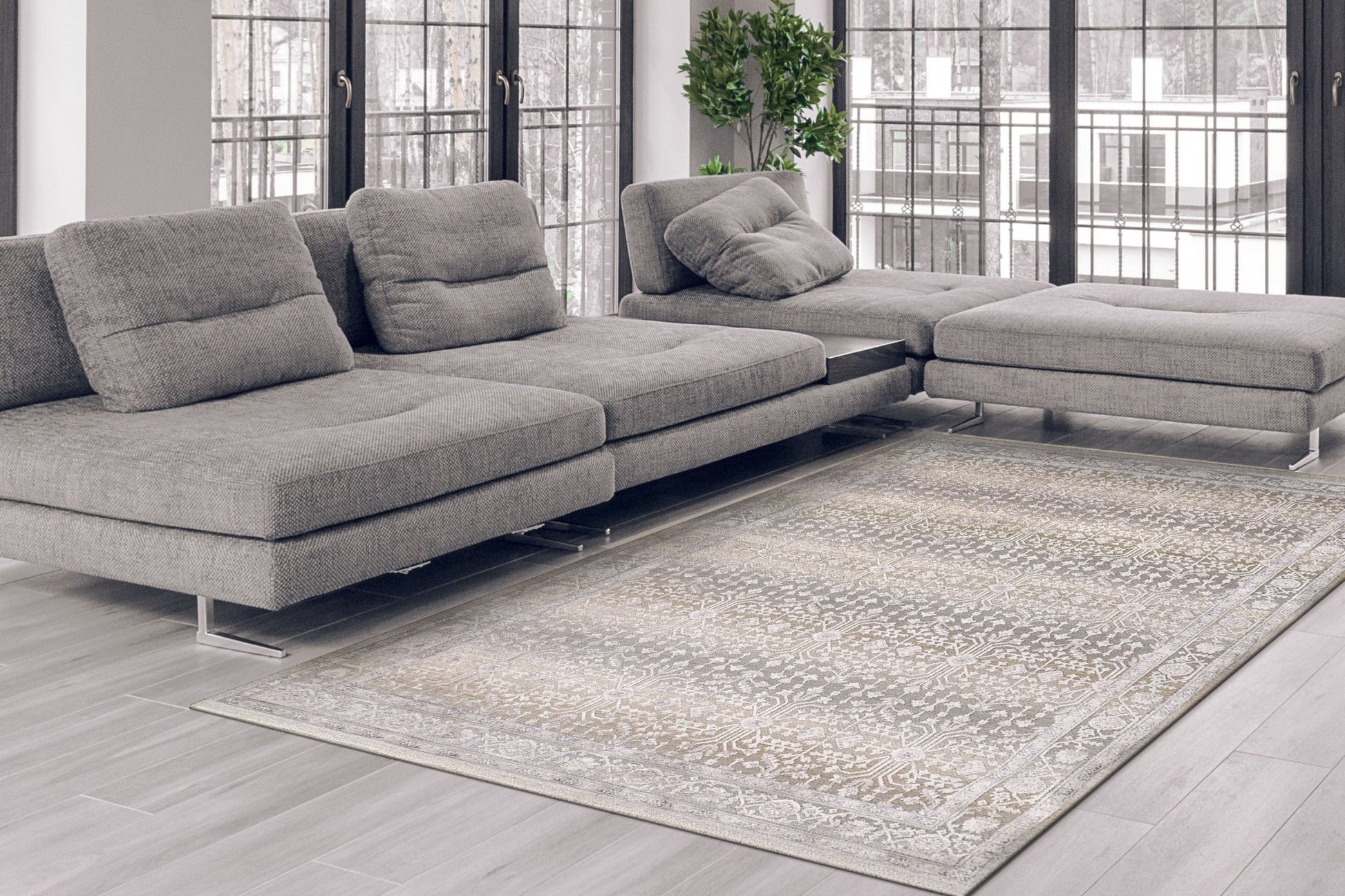 Dynamic Rugs Mesa 9740 Cream Grey Beige Transitional Machine - Made Rug - Rugs - Dynamic Rugs - Atlanta Designer Rugs