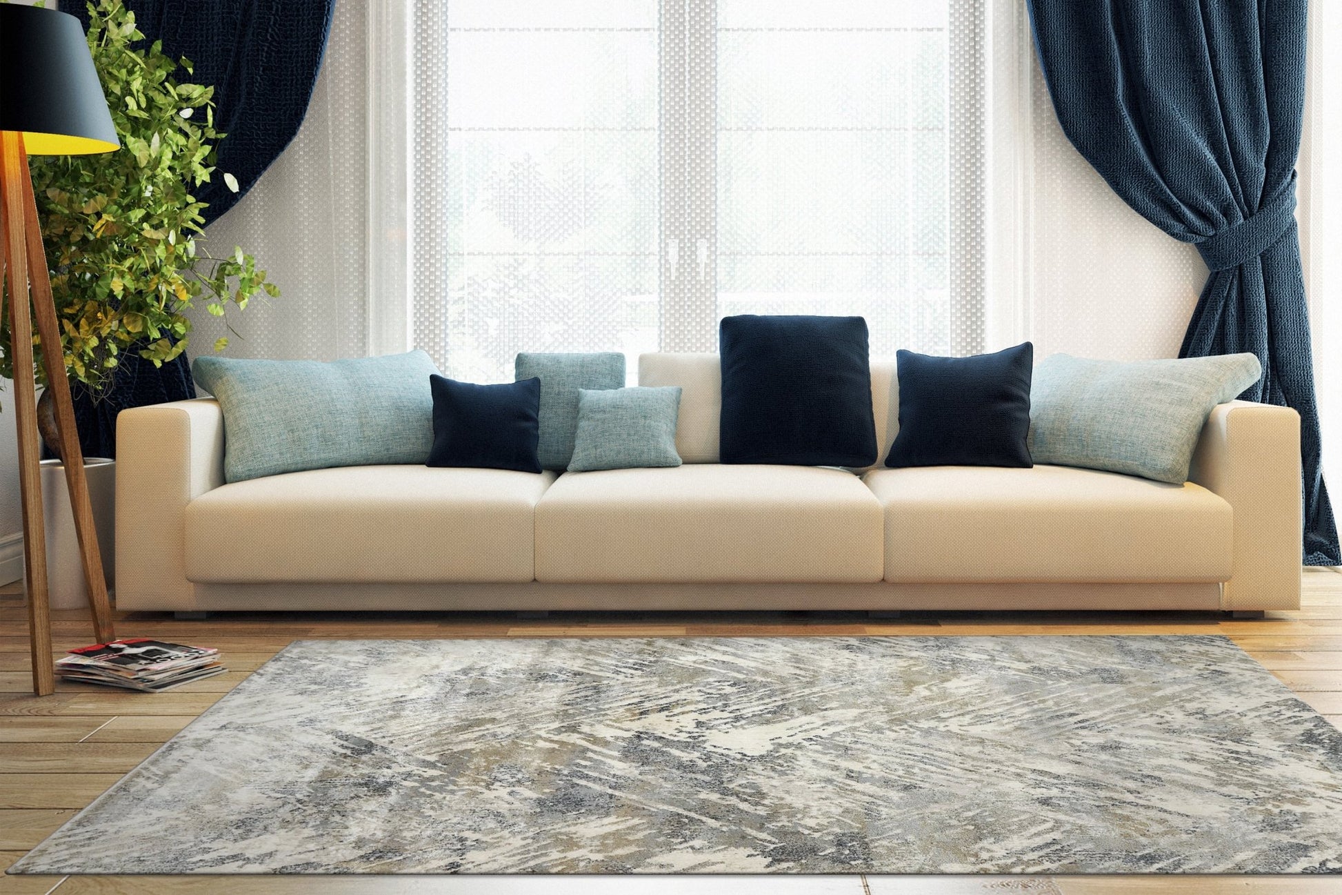 Dynamic Rugs Castilla 3537 Grey Blue Modern Machine - Made Rug - Rugs - Dynamic Rugs - Atlanta Designer Rugs