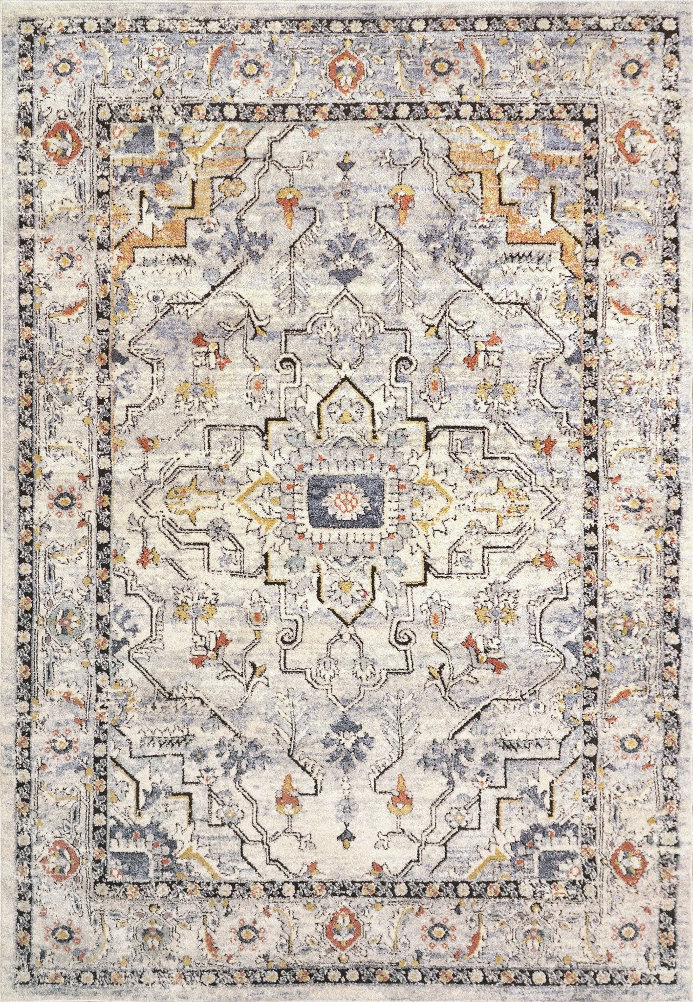 Dynamic Rugs Mabel 4094 Ivory Navy Multi Traditional Machine - Made Rug - Rugs - Dynamic Rugs - Atlanta Designer Rugs