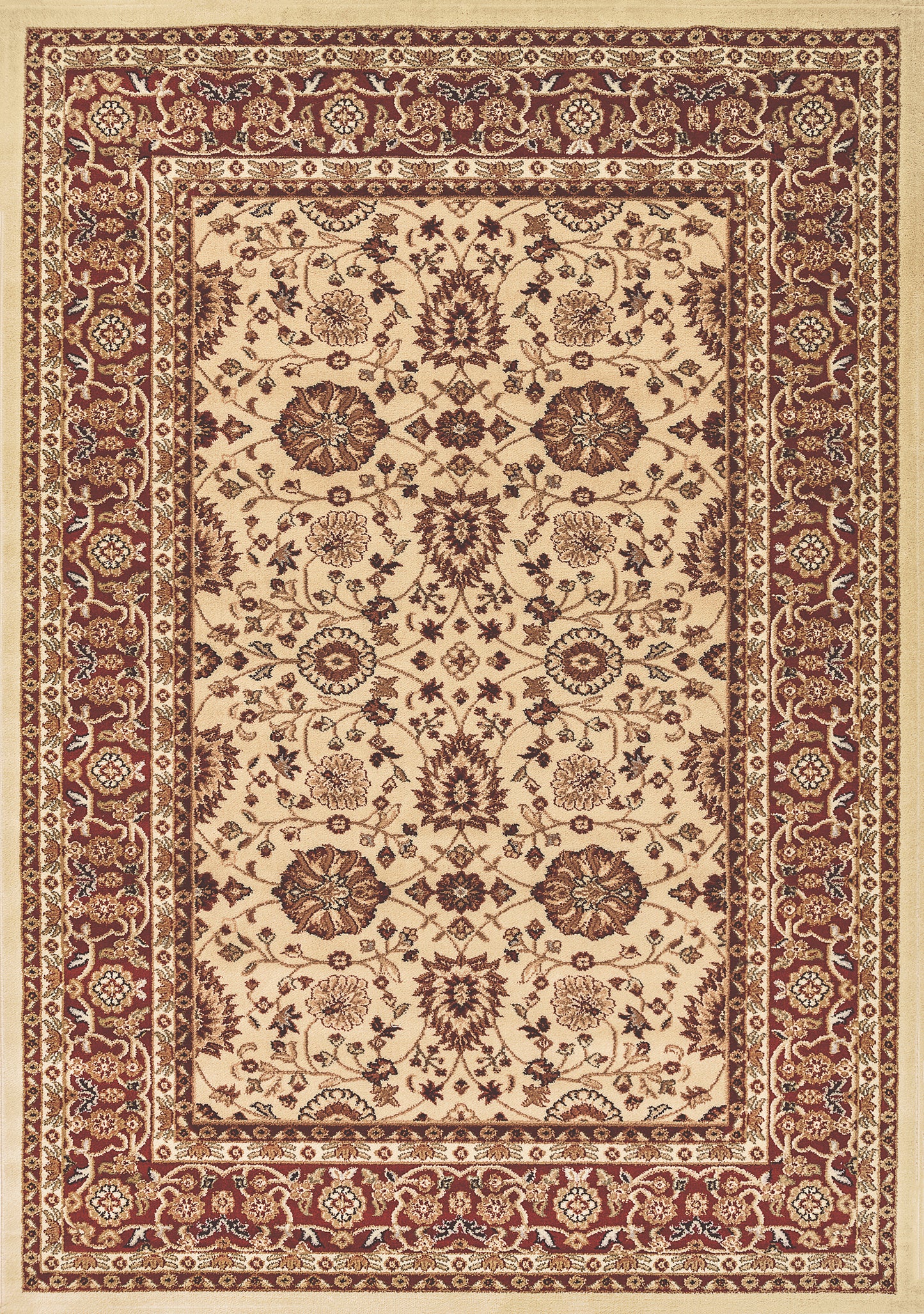 Dynamic Rugs Yazd 2803 Cream Red Traditional Machine-Made Rug