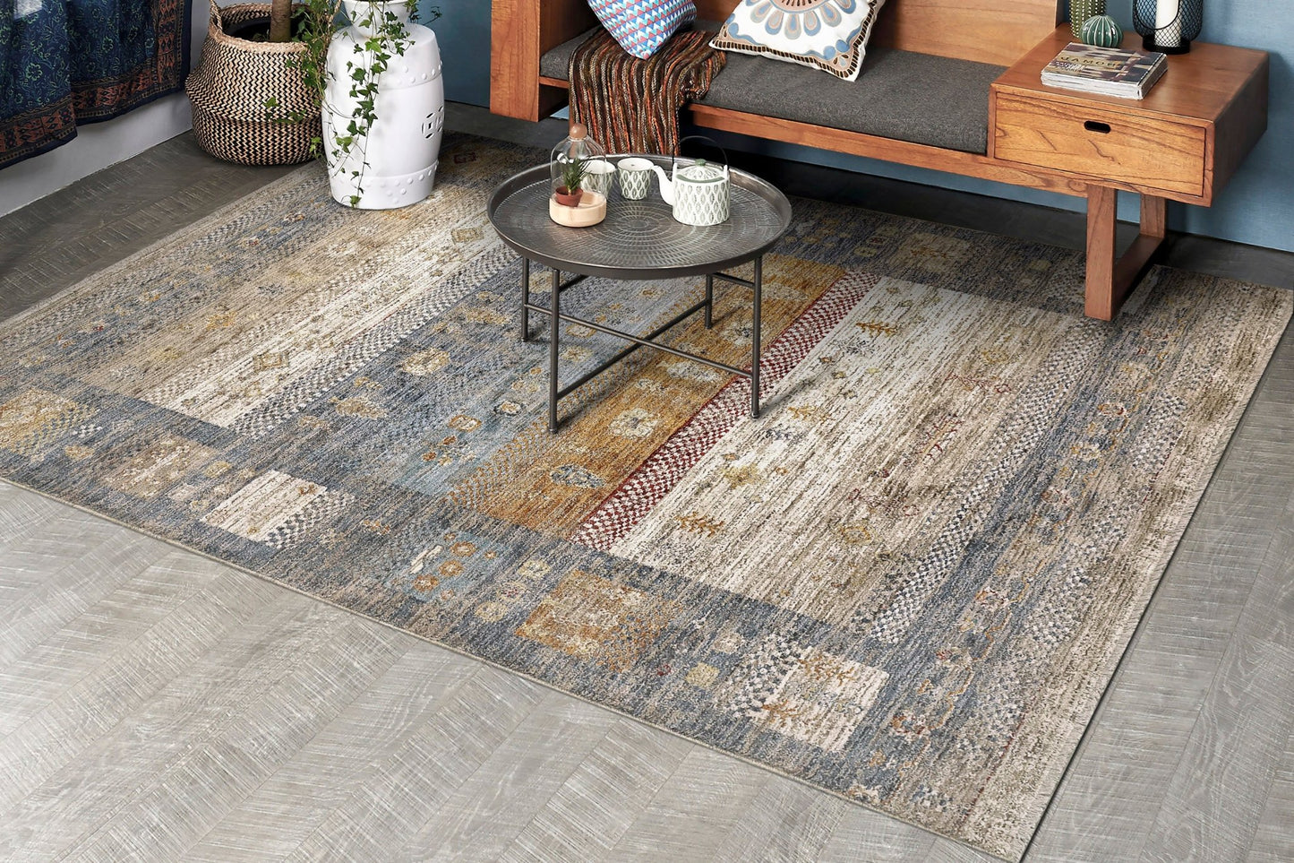 Dynamic Rugs Dakota 6642 Blue Multi Transitional Machine - Made Rug - Rugs - Dynamic Rugs - Atlanta Designer Rugs