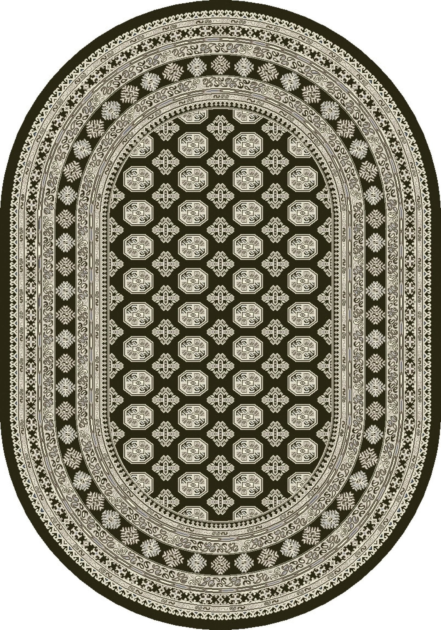 Dynamic Rugs Ancient Garden 57102 Charcoal Silver Traditional Machine - Made Rug - Rugs - Dynamic Rugs - Atlanta Designer Rugs