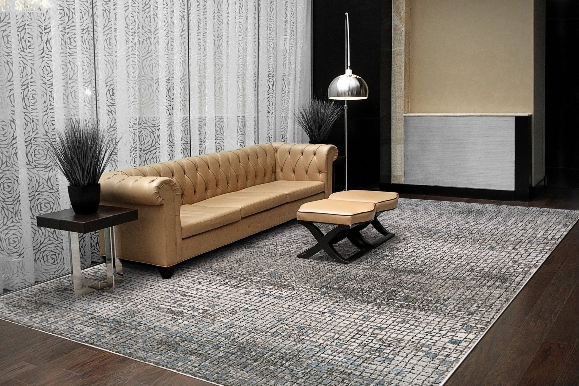 Dynamic Rugs Harlow 4808 Ivory Grey Blue Modern Machine - Made Rug - Rugs - Dynamic Rugs - Atlanta Designer Rugs