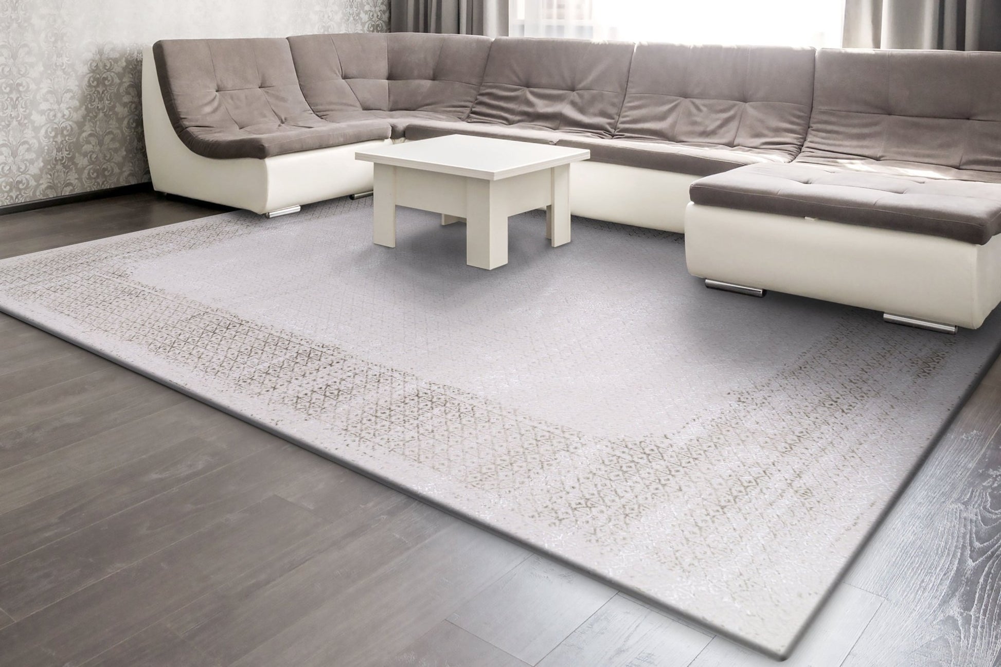 Dynamic Rugs Whistler 7120 Grey Ivory Modern Machine - Made Rug - Rugs - Dynamic Rugs - Atlanta Designer Rugs