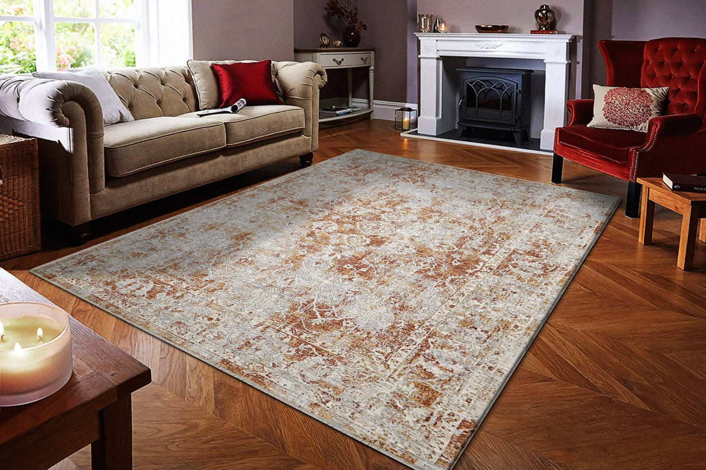 Dynamic Rugs Skyler 6711 Grey Copper Transitional Machine - Made Rug - Rugs - Dynamic Rugs - Atlanta Designer Rugs