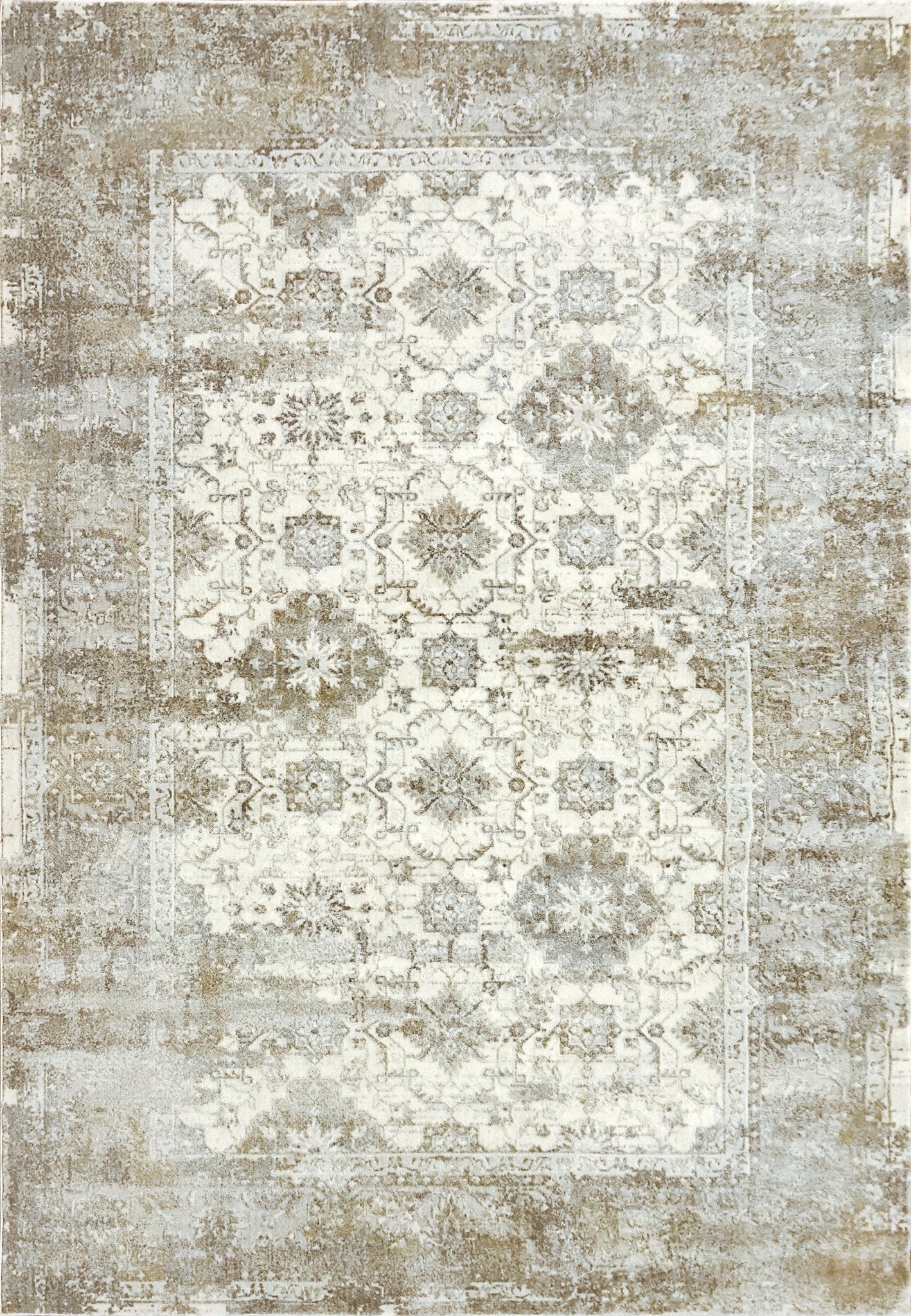 Dynamic Rugs Castilla 3534 Cream Silver Modern Machine - Made Rug - Rugs - Dynamic Rugs - Atlanta Designer Rugs