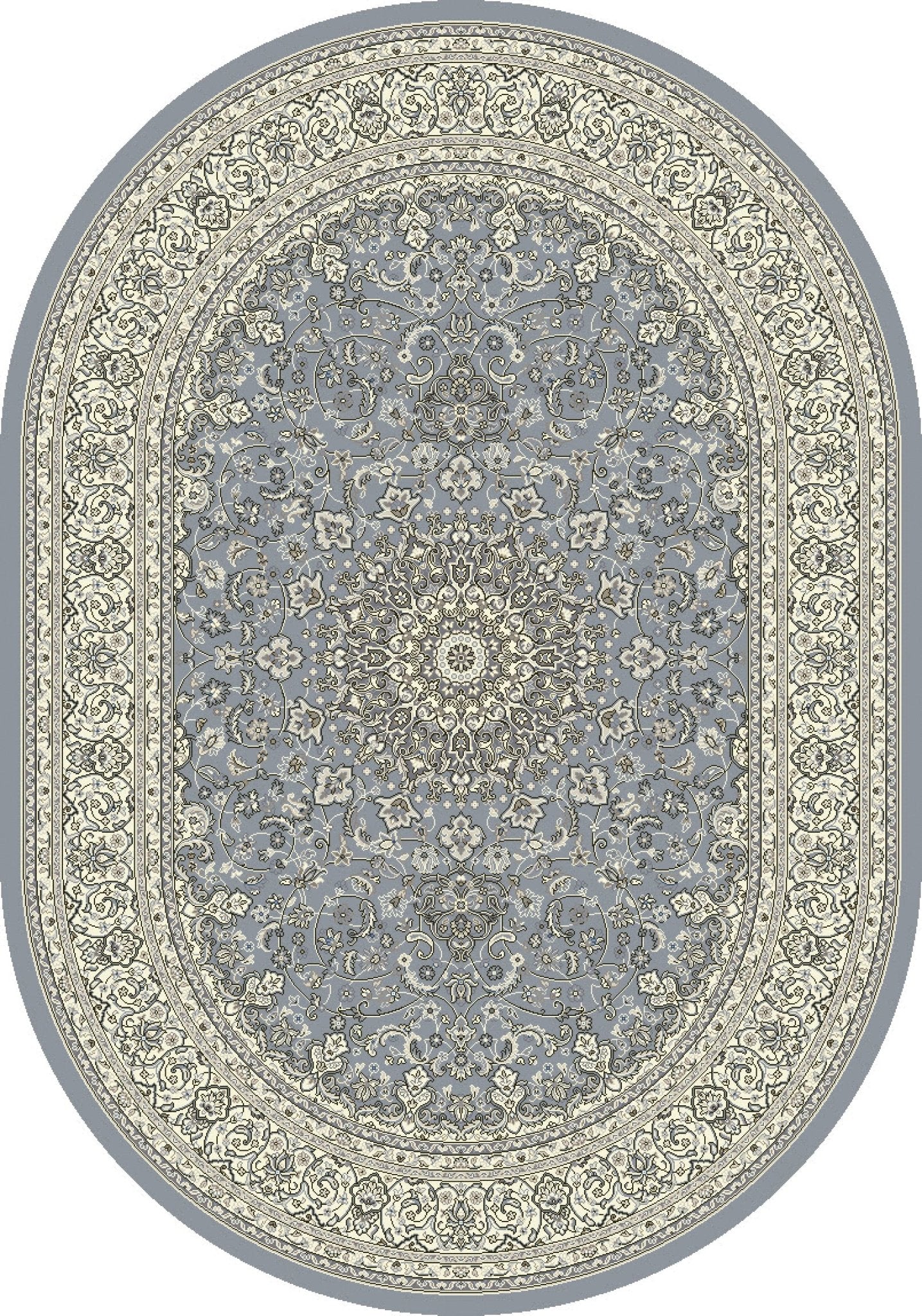 Dynamic Rugs Ancient Garden 57119 Steel Blue Cream Traditional Machine - Made Rug - Rugs - Dynamic Rugs - Atlanta Designer Rugs