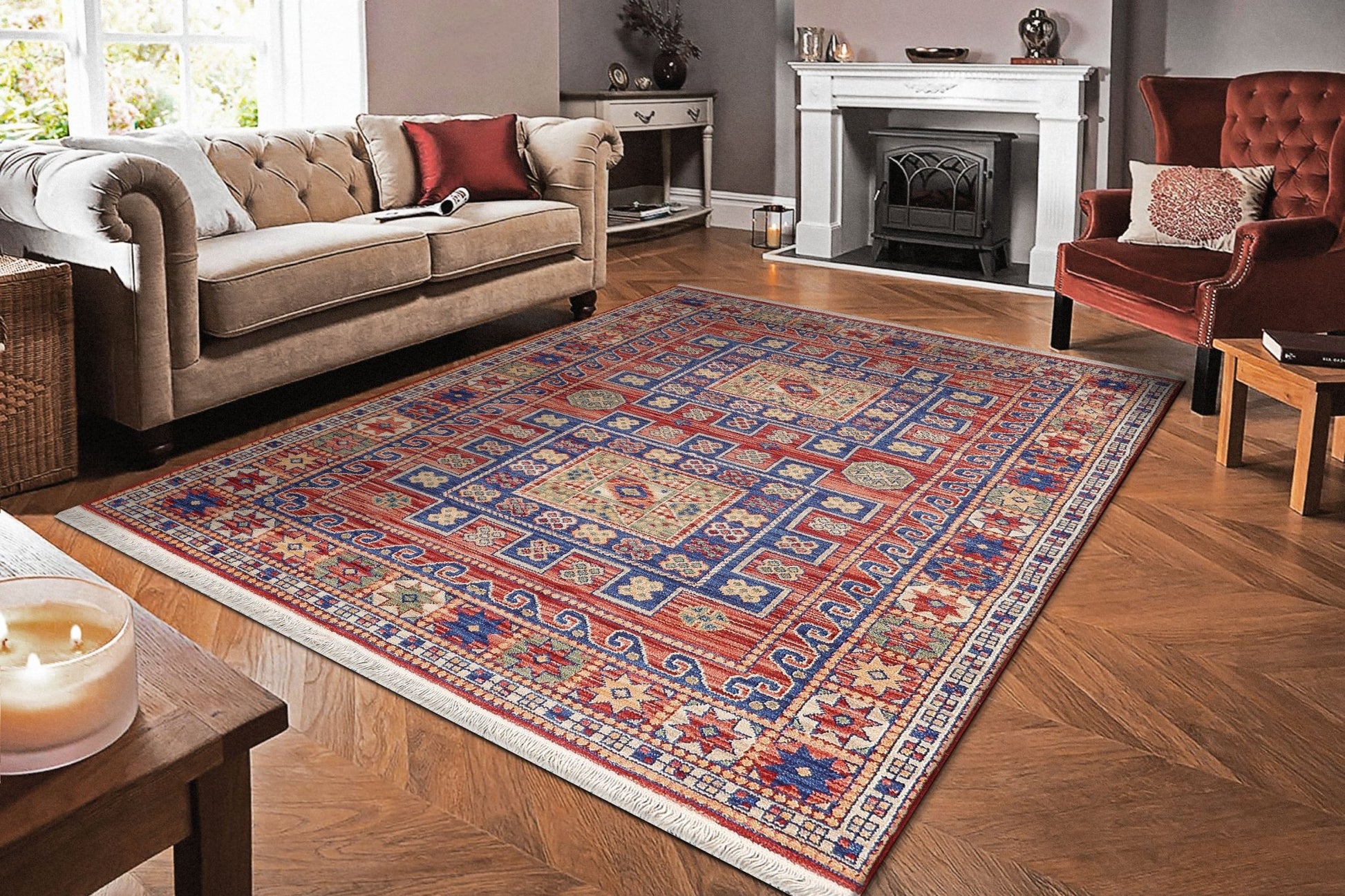 Dynamic Rugs Wade 18604 Red Multi Transitional Machine - Made Rug - Rugs - Dynamic Rugs - Atlanta Designer Rugs