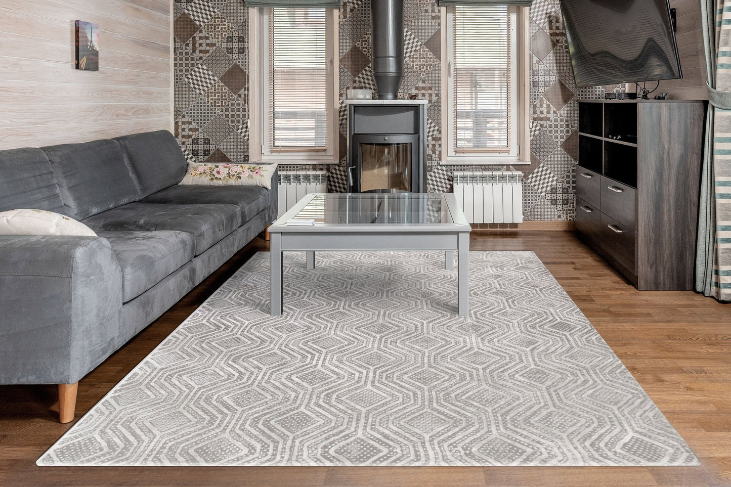 Dynamic Rugs Rori 9351 Grey Modern Machine - Made Rug - Rugs - Dynamic Rugs - Atlanta Designer Rugs