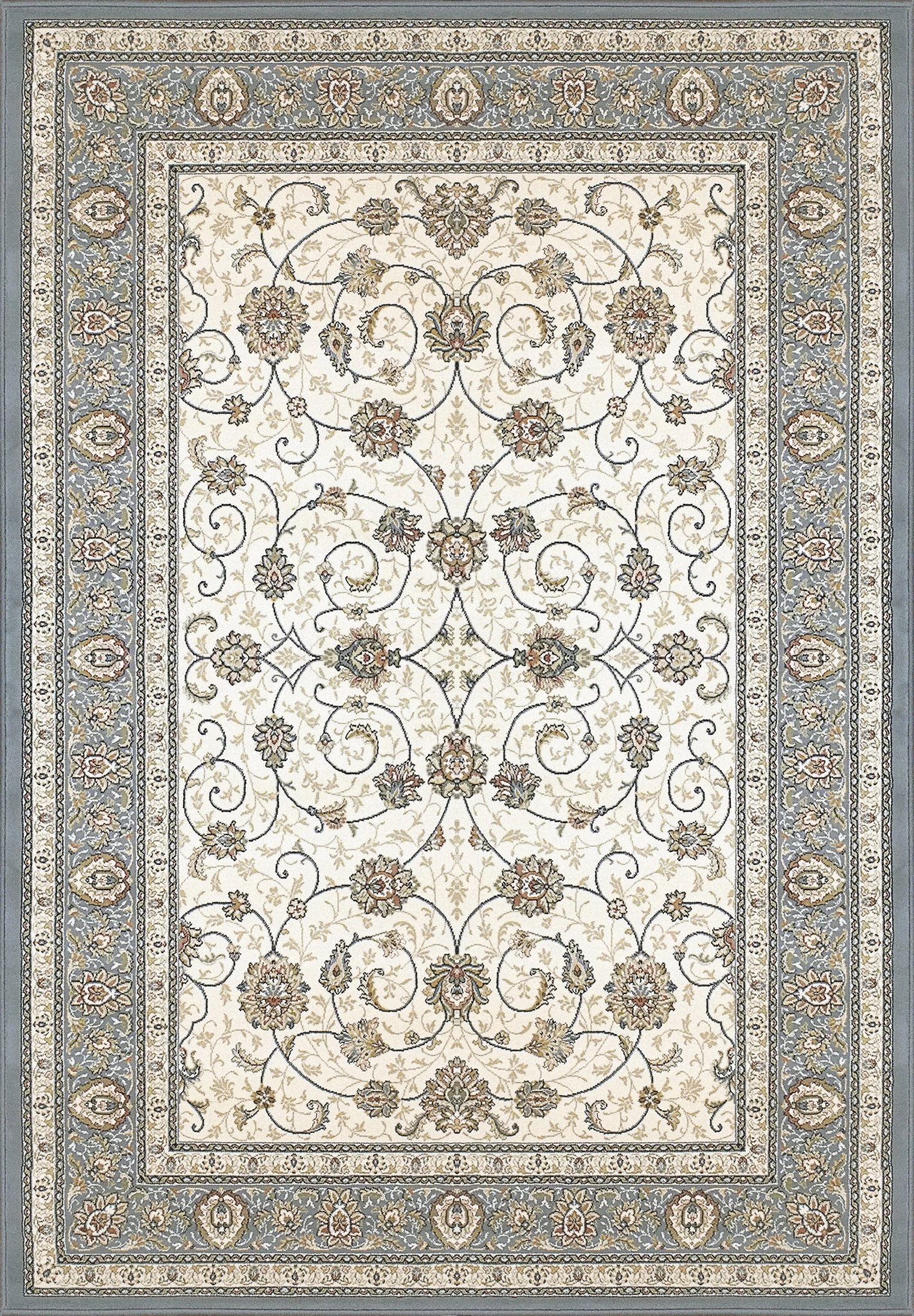 Dynamic Rugs Ancient Garden 57120 Ivory Light Blue Traditional Machine - Made Rug - Rugs - Dynamic Rugs - Atlanta Designer Rugs