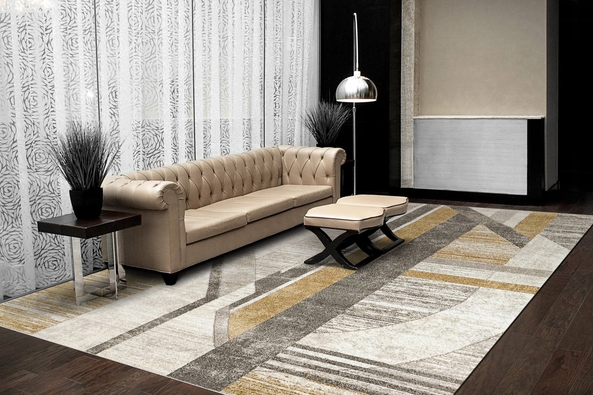 Dynamic Rugs Zahara 4415 Grey Gold Modern Machine - Made Rug - Rugs - Dynamic Rugs - Atlanta Designer Rugs