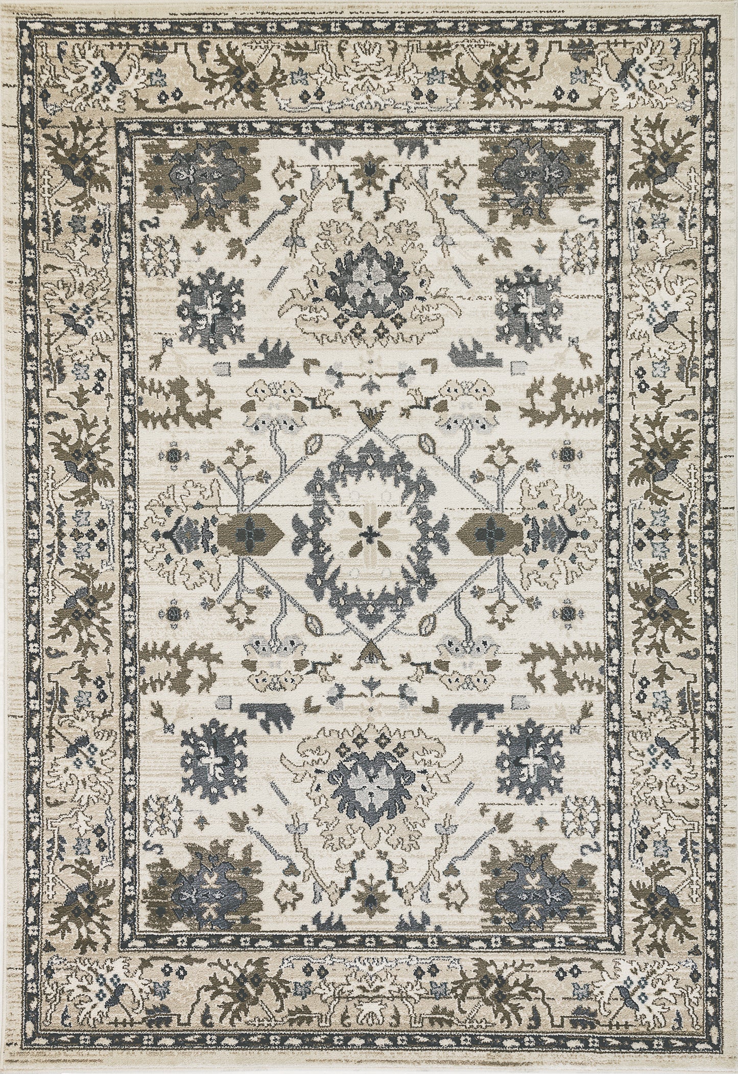 Dynamic Rugs Yazd 8531 Ivory Traditional Machine-Made Rug