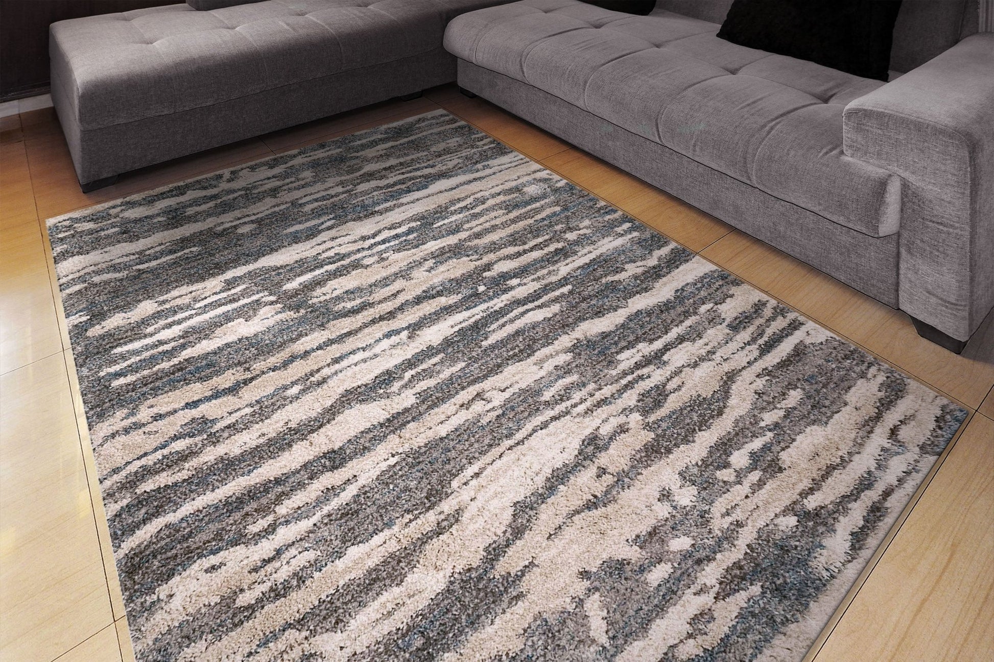 Dynamic Rugs Cruz 7005 Blue Ivory Modern Machine - Made Rug - Rugs - Dynamic Rugs - Atlanta Designer Rugs